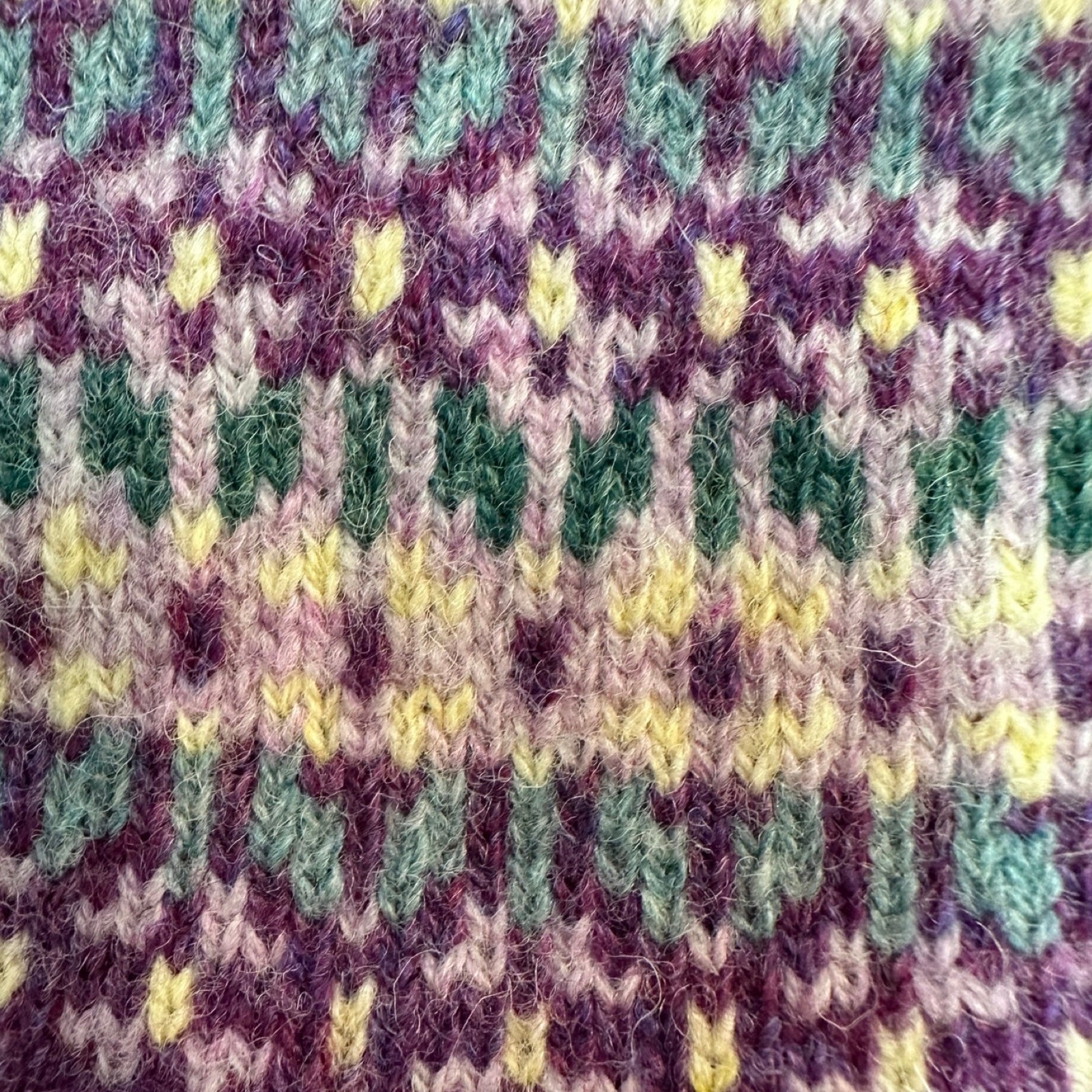 Purple Fairisle Shetland Fingerless Gloves
