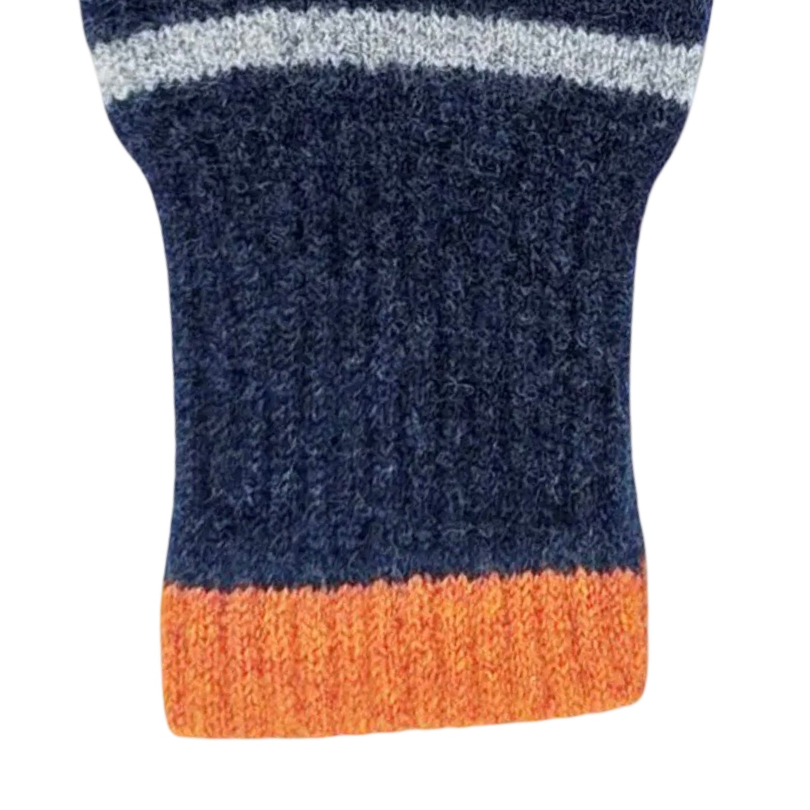 Navy Striped Women's Lambswool Gloves