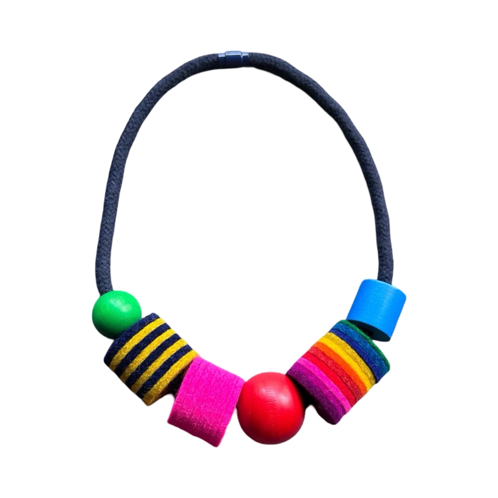 Bright Shapes Felt and Bead Necklace