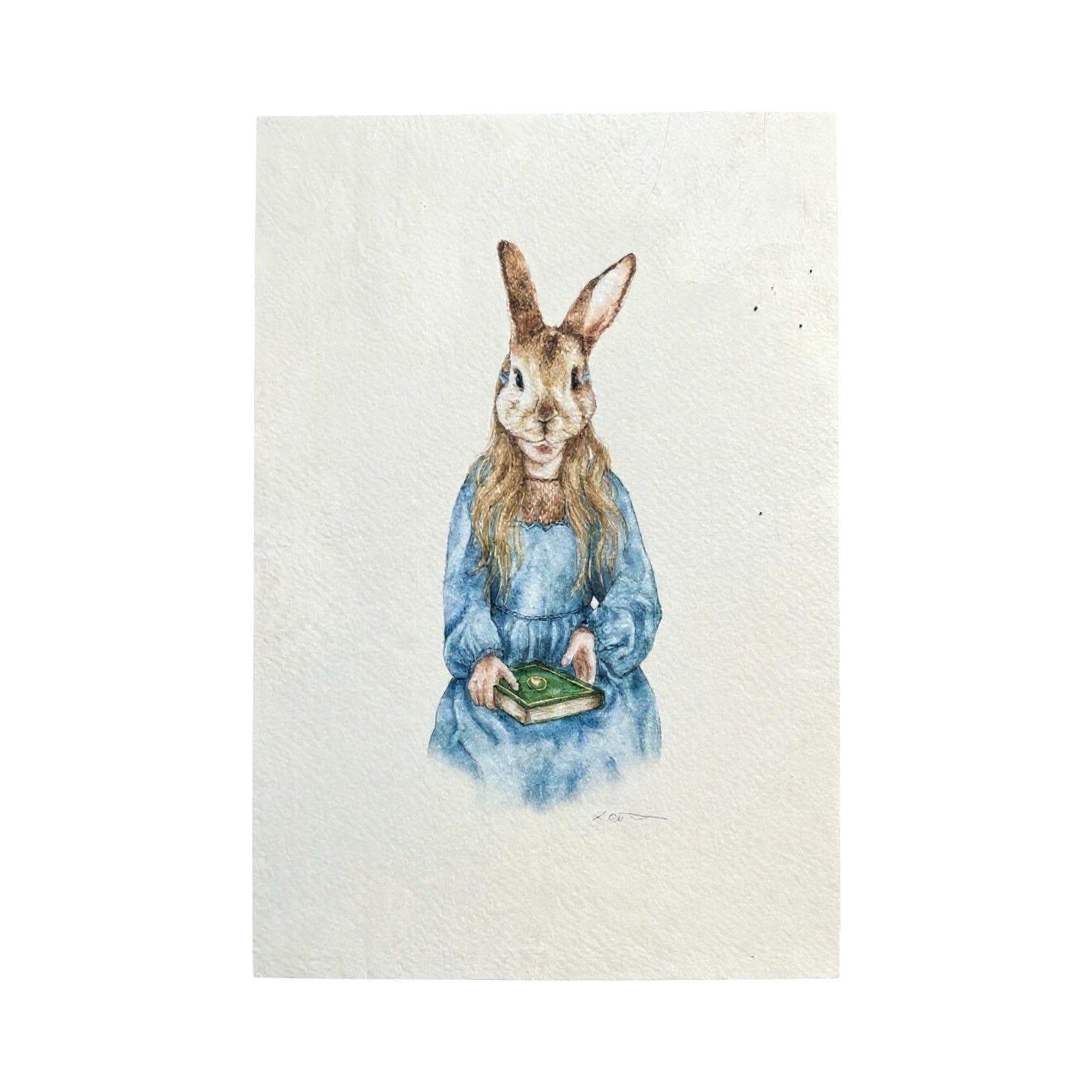 Girl in Rabbit Mask Print