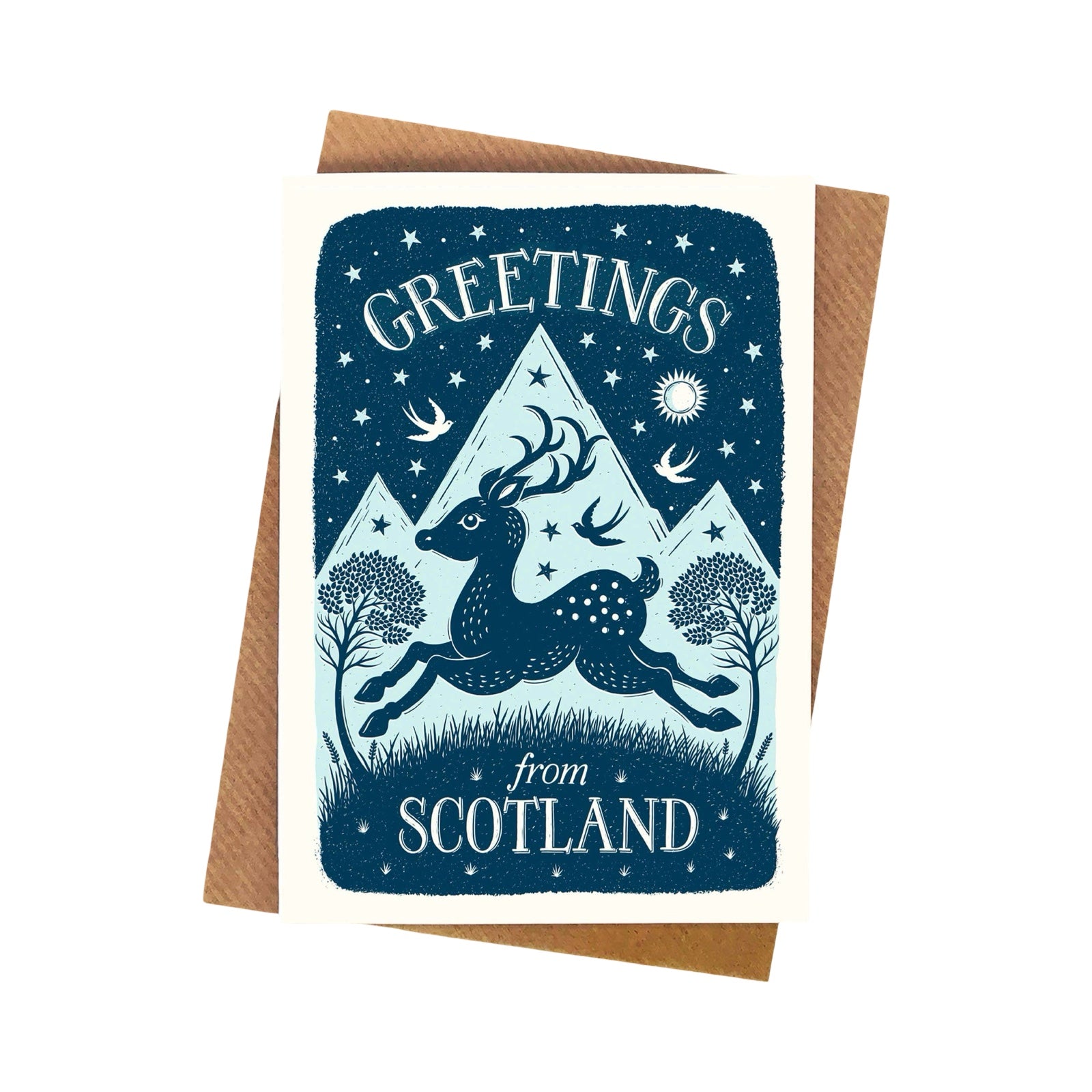 Greetings From Scotland Deer Card