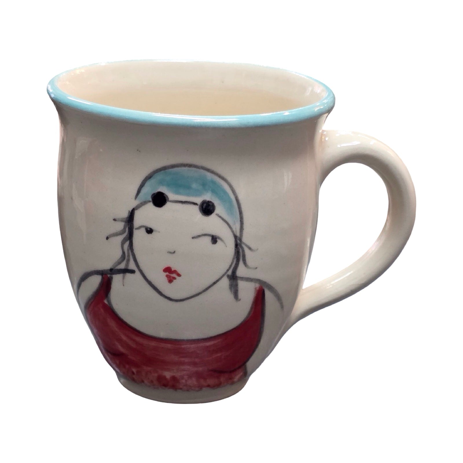 Swimmer Ceramic Espresso Mug Red