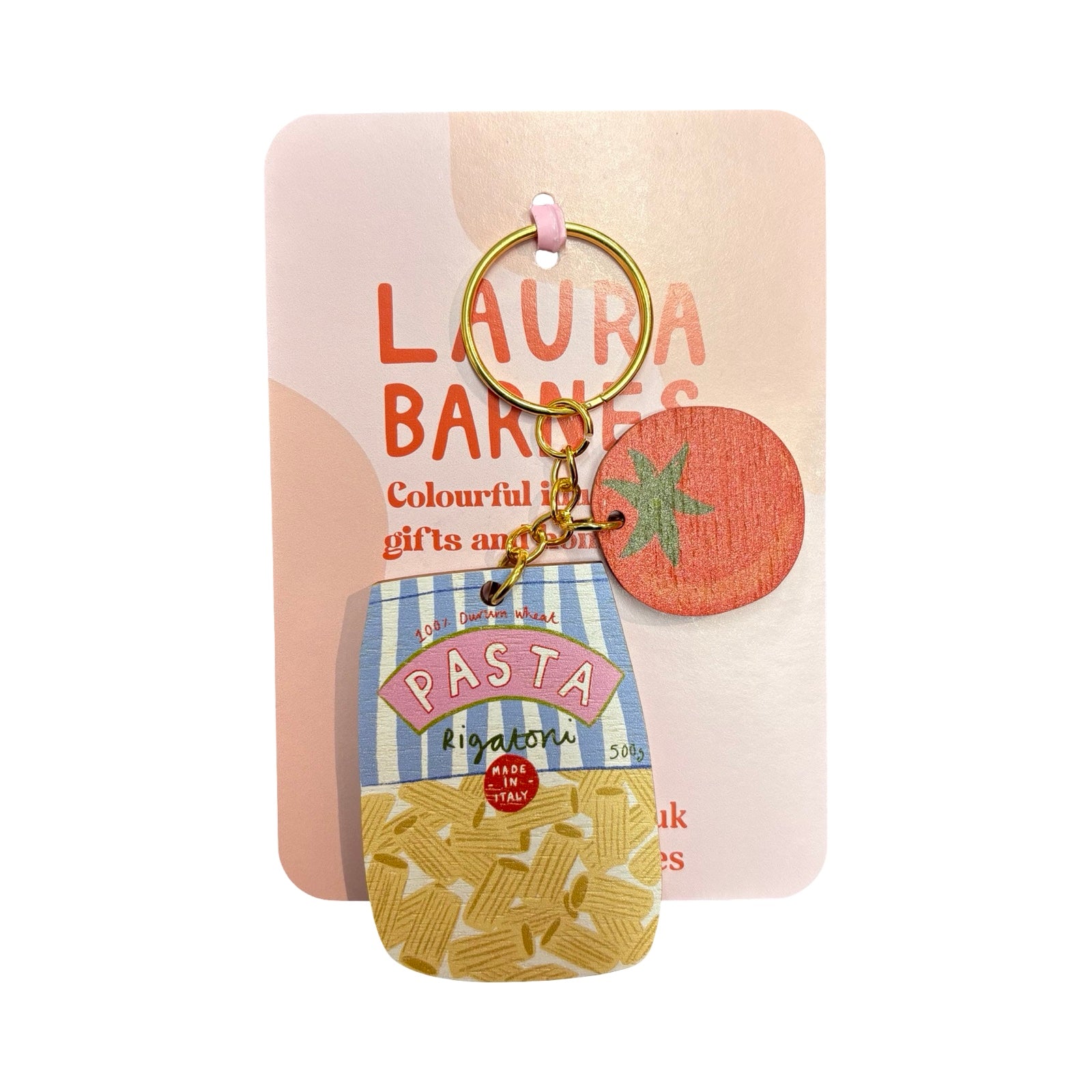 Pasta Wooden Keyring