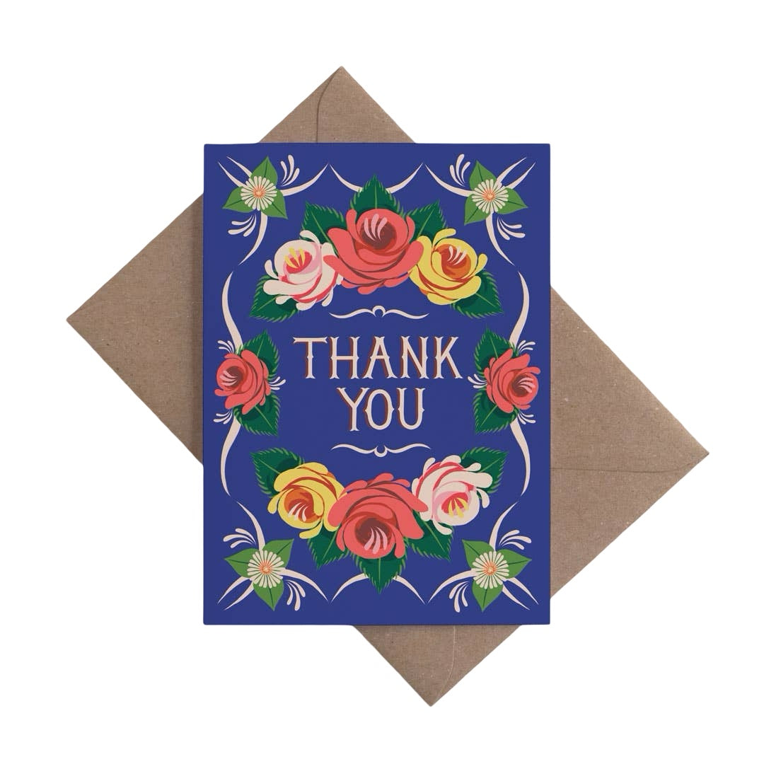 Roses and Castles Folk Thank You Card