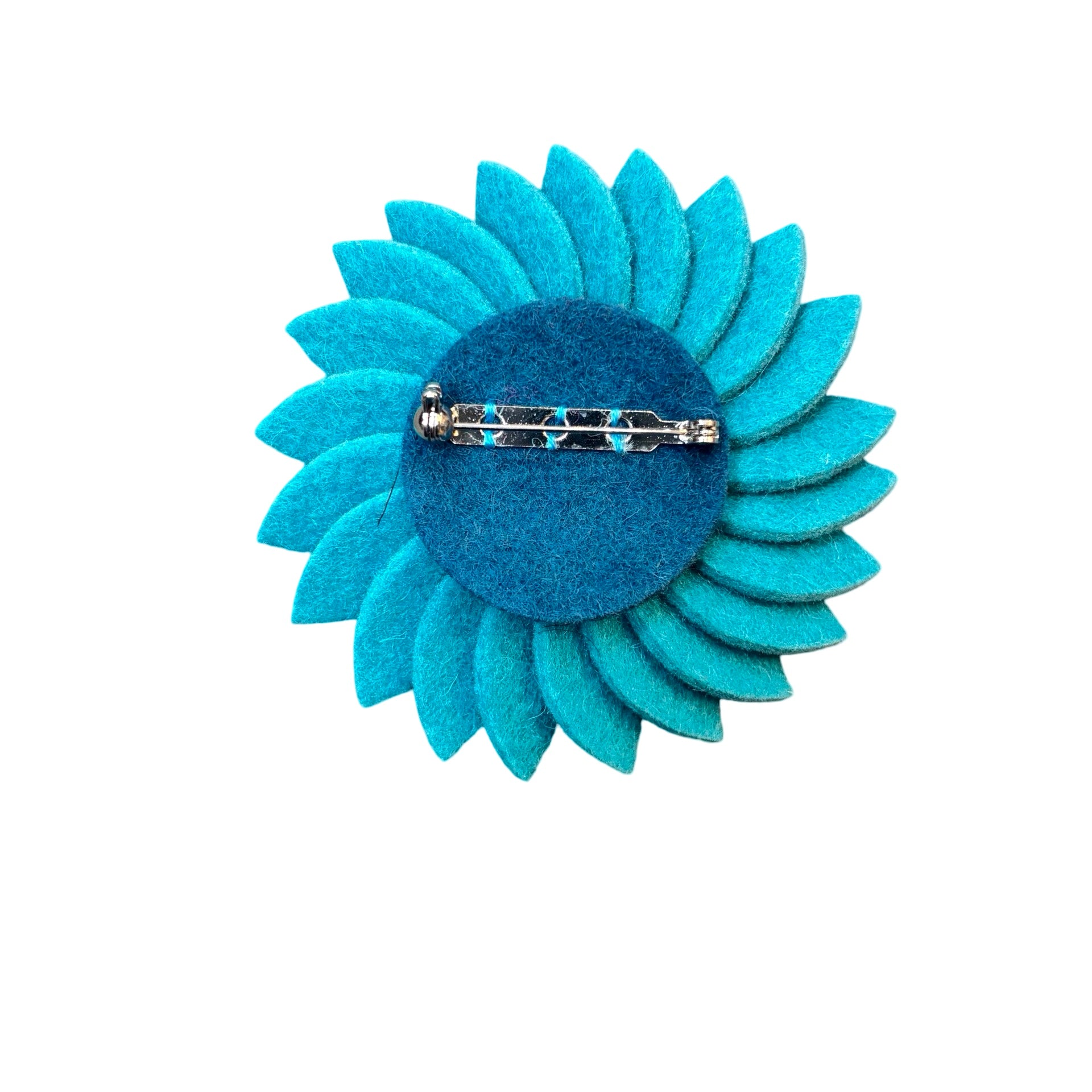 Turquoise Daisy Felt Brooch