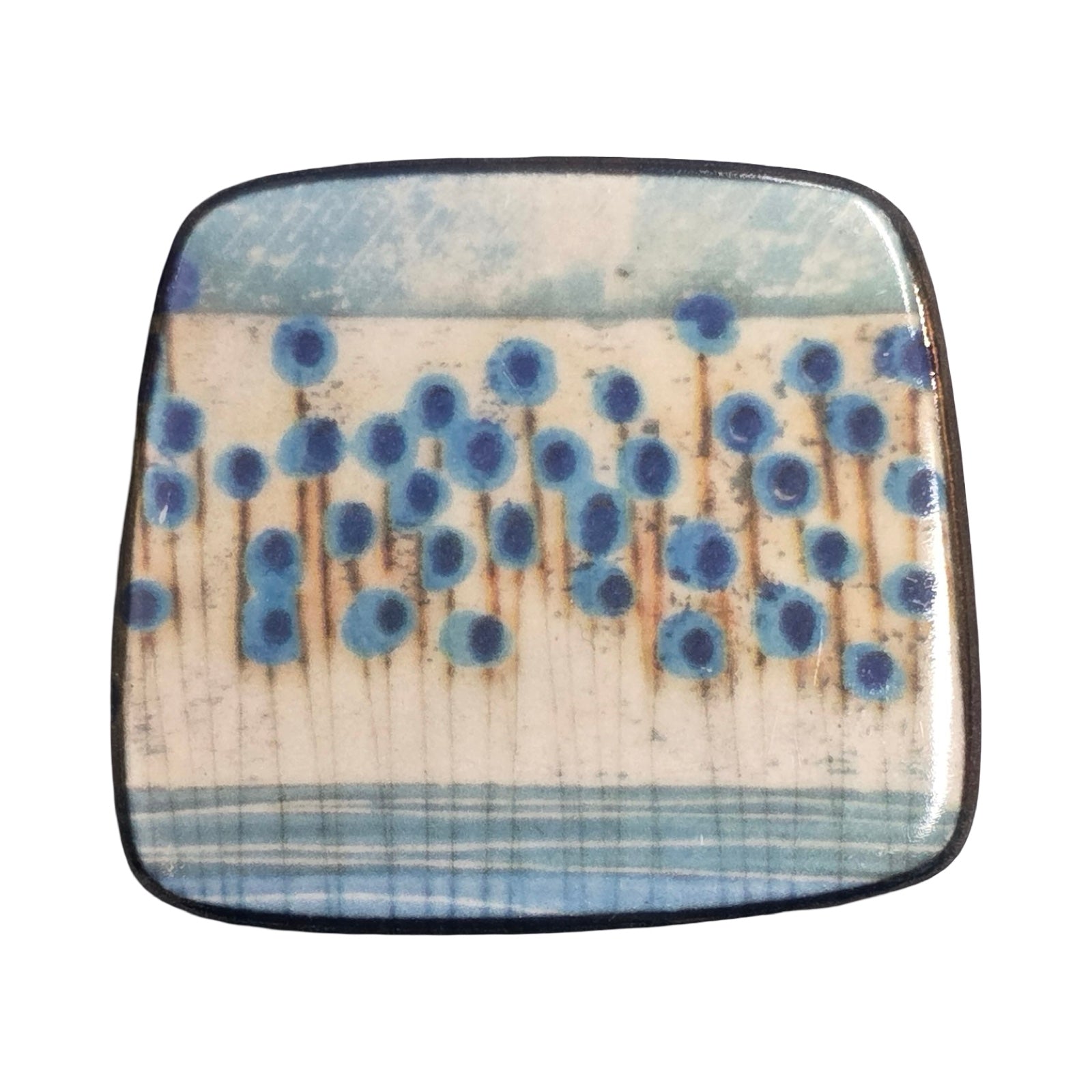 Stems Square Porcelain Brooch