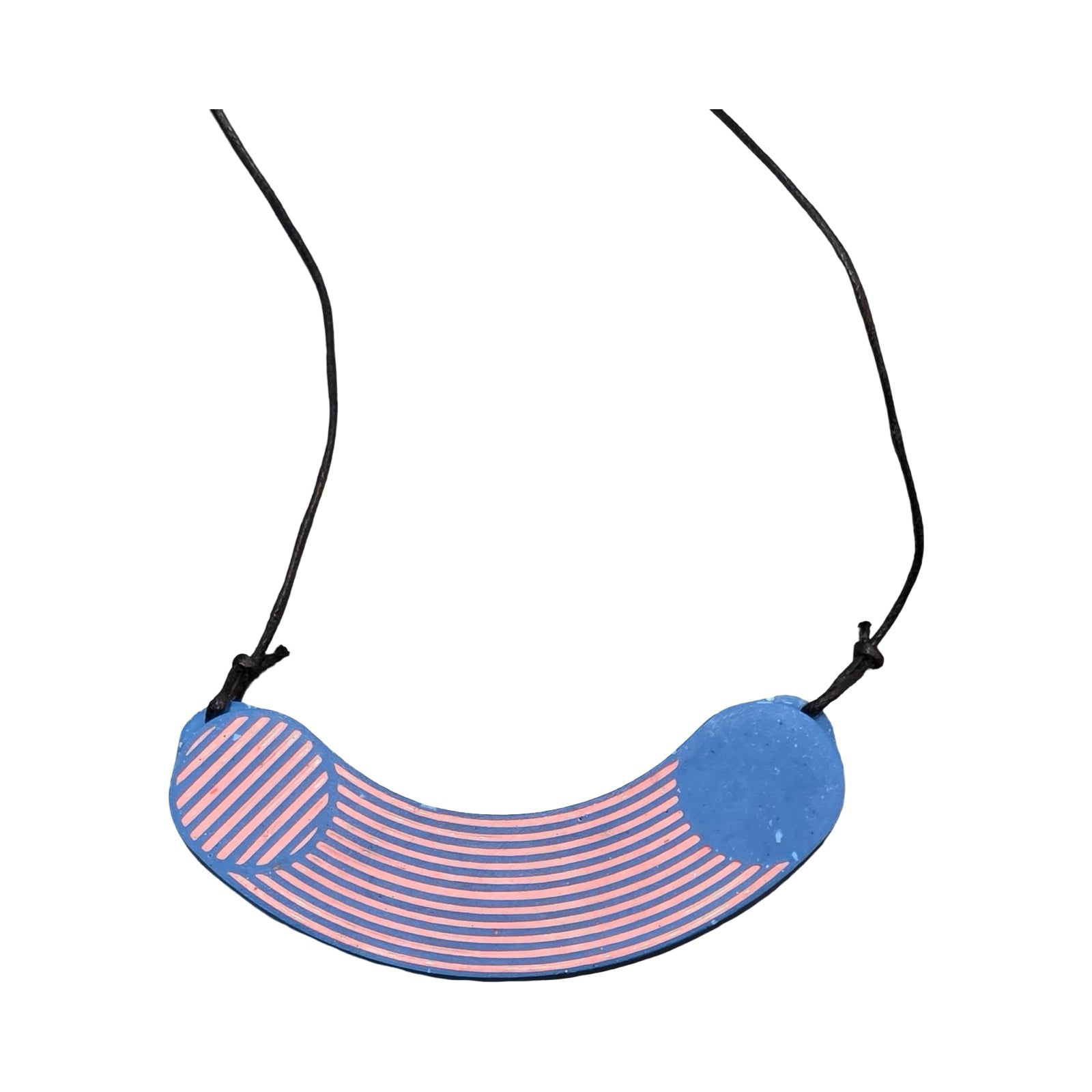 Blue Rigatoni Pendant Necklace