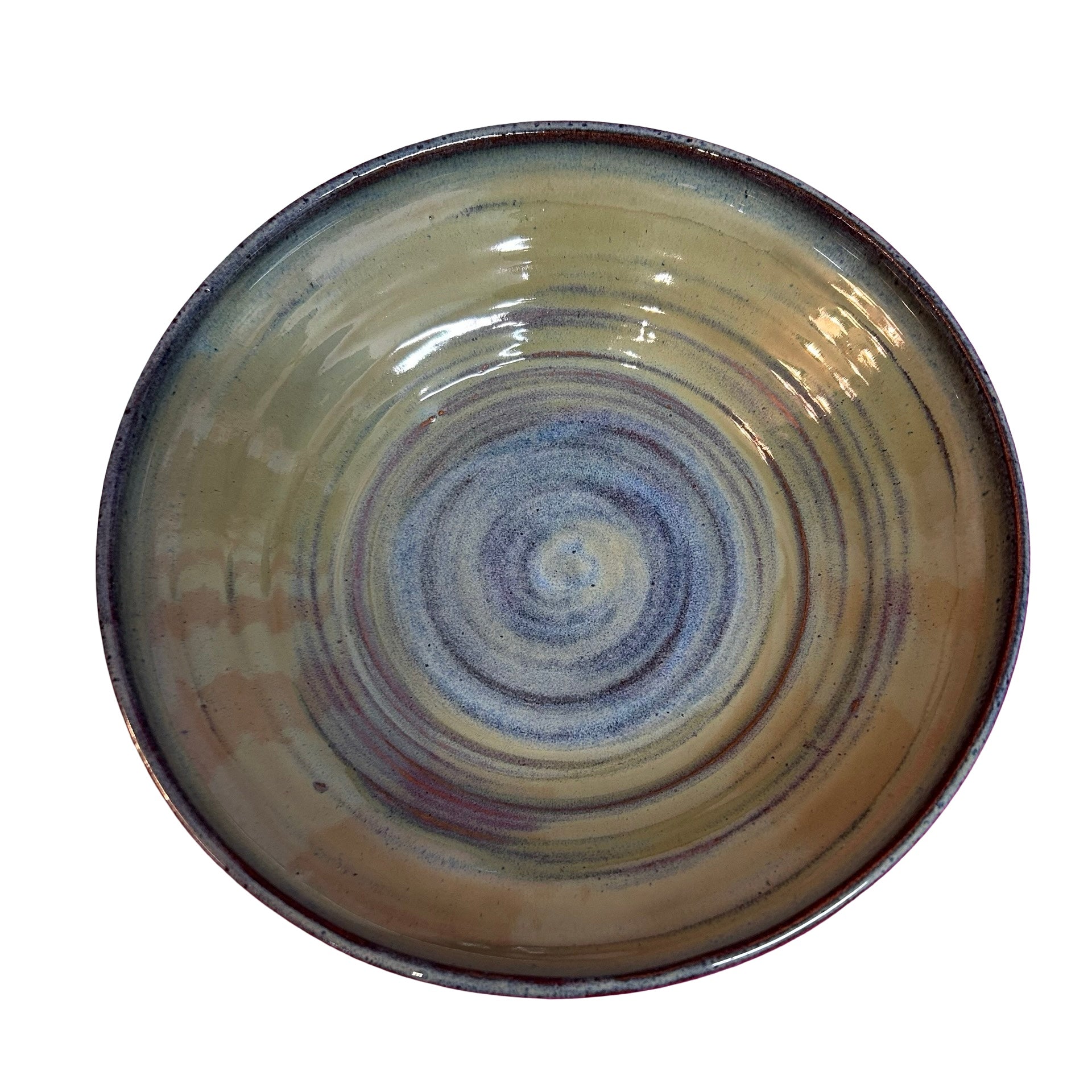 Green Stoneware Serving Bowl