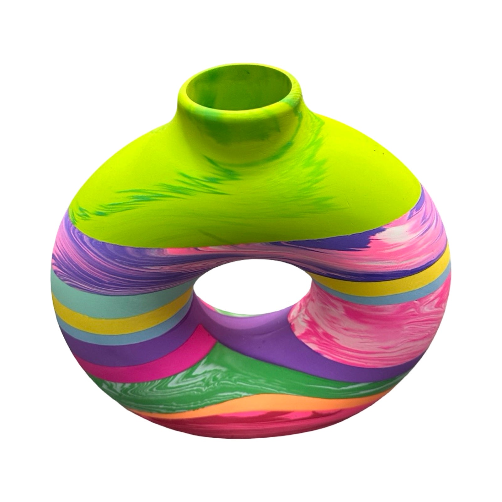 Rainbow Large Donut Vase