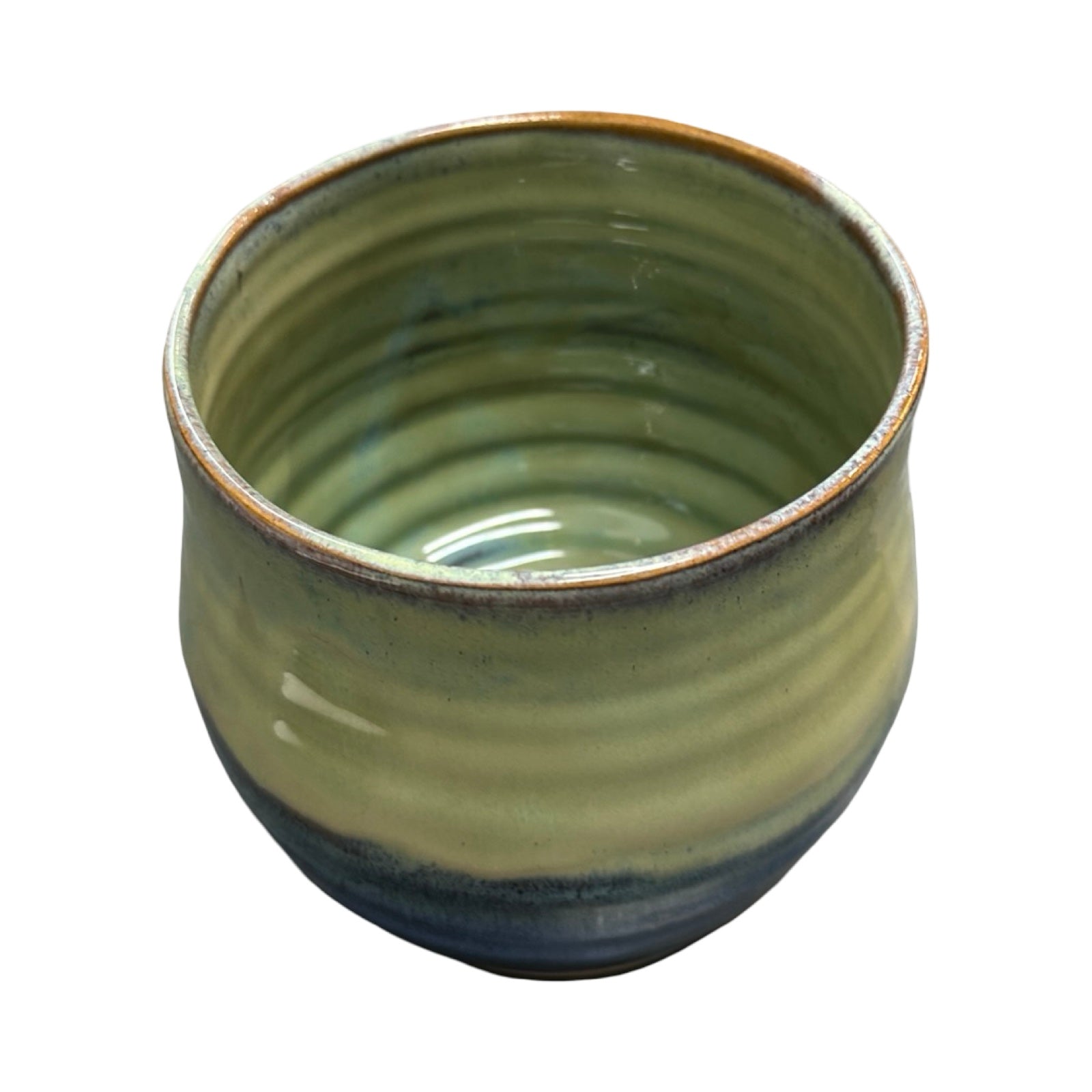Green Stoneware Plant Pot