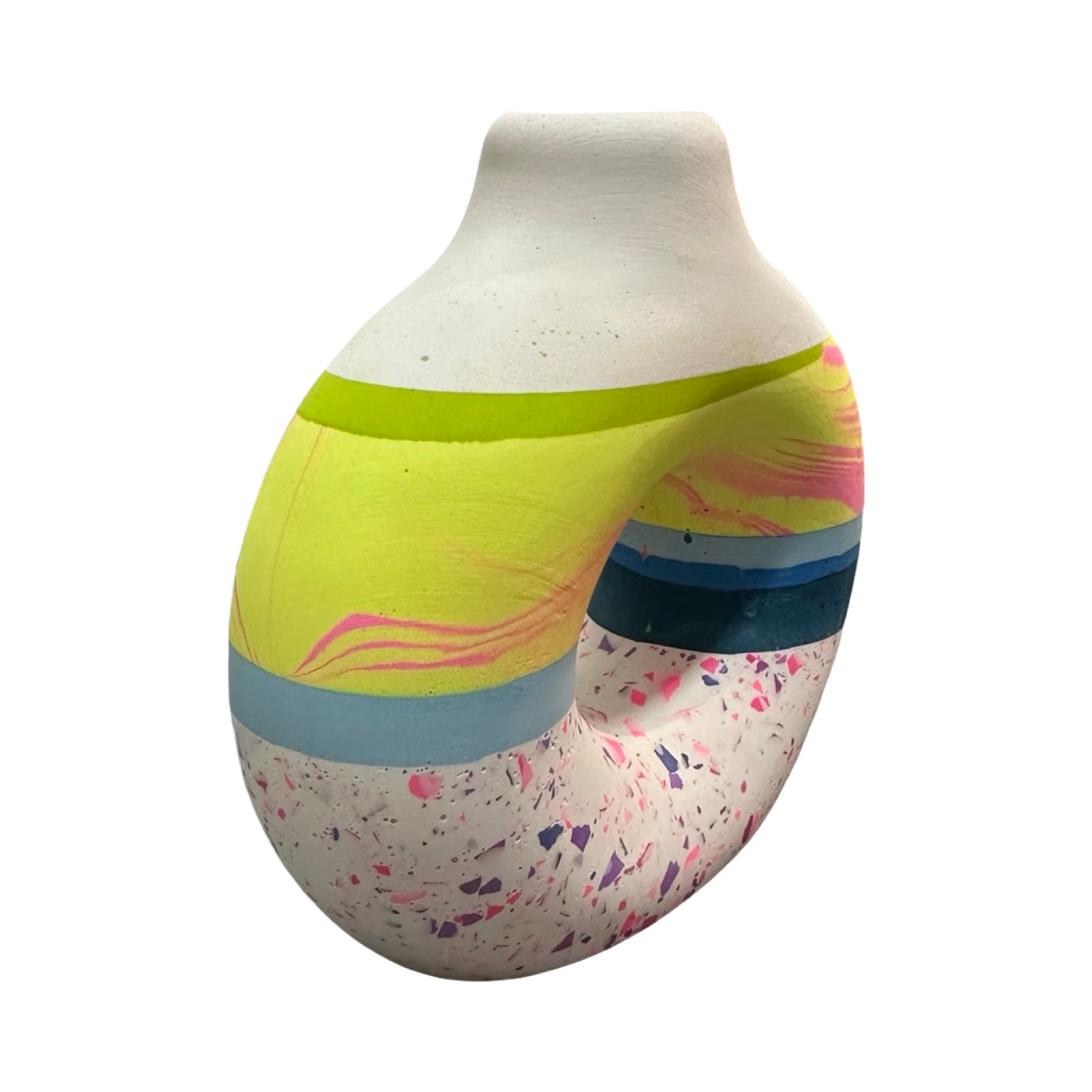 White Small Donut Vase