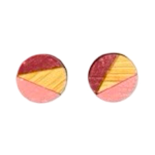 Berry Circle Bamboo Stud Earrings