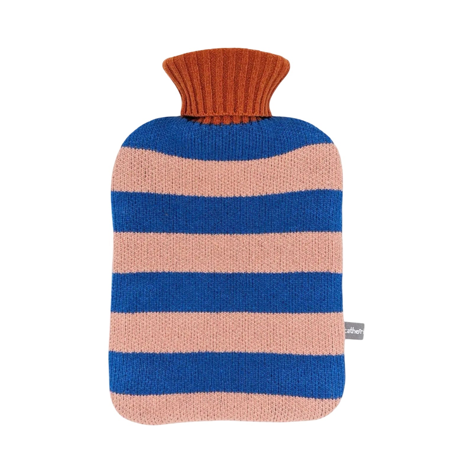 Pink and Blue Striped Lambswool Hot Water Bottle