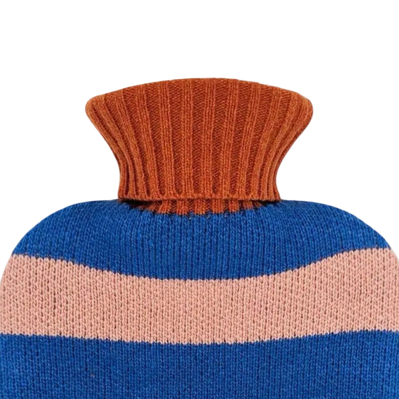 Pink and Blue Striped Lambswool Hot Water Bottle