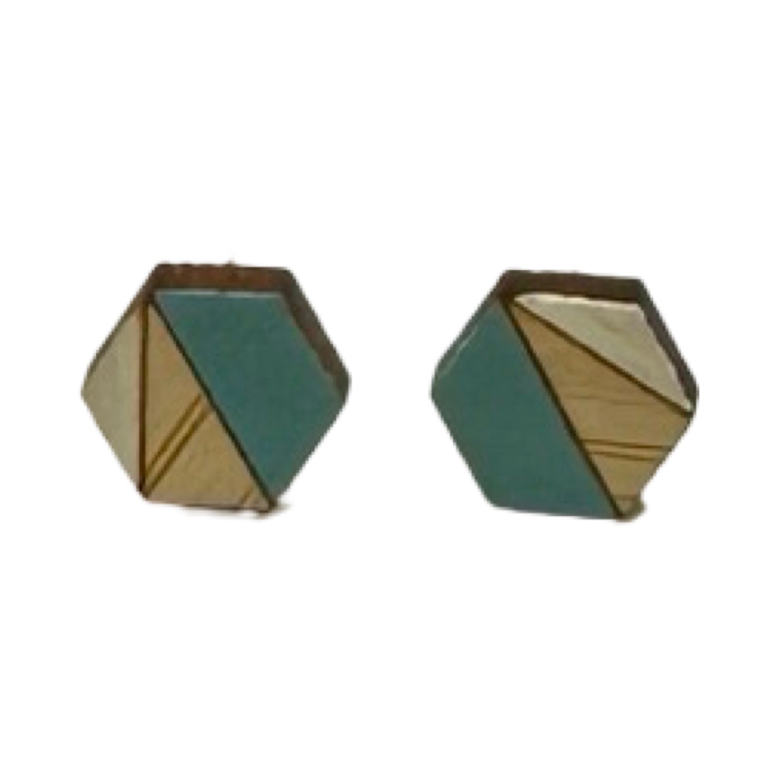 Sea Breeze Hexagonal Bamboo Stud Earrings