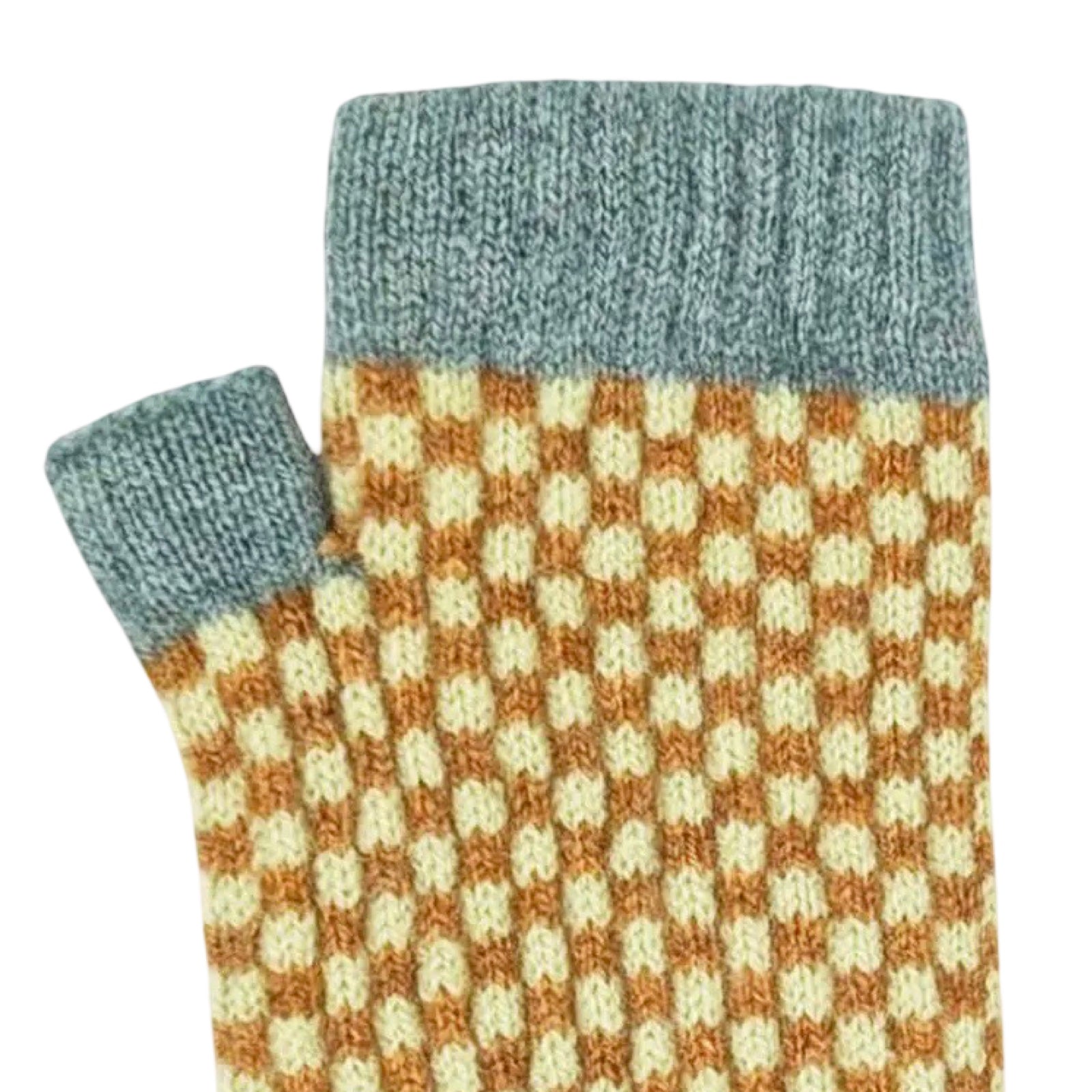 Checked Women's Lambswool Wrist Warmers