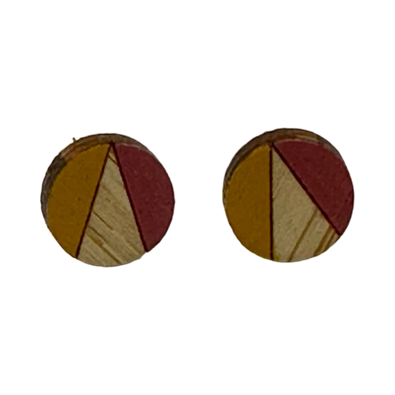 Sunset Circle Bamboo Stud Earrings