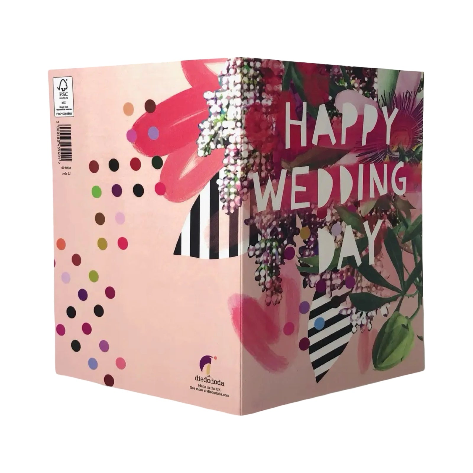 Happy Wedding Day Abstract Botanical Card