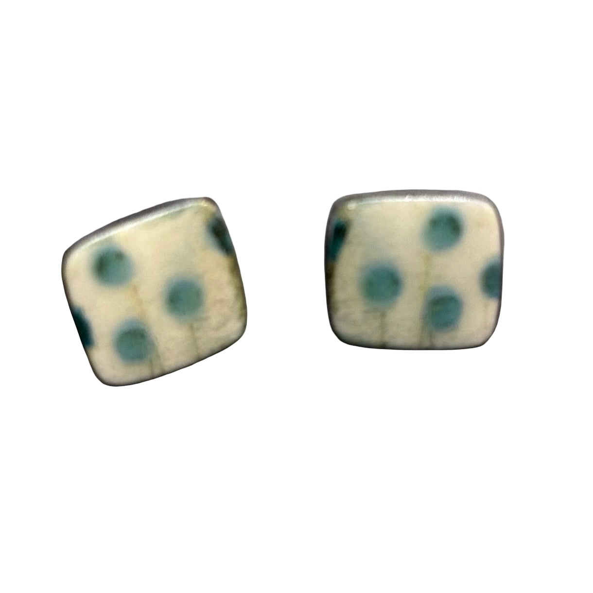 Seeds Porcelain Square Stud Earrings