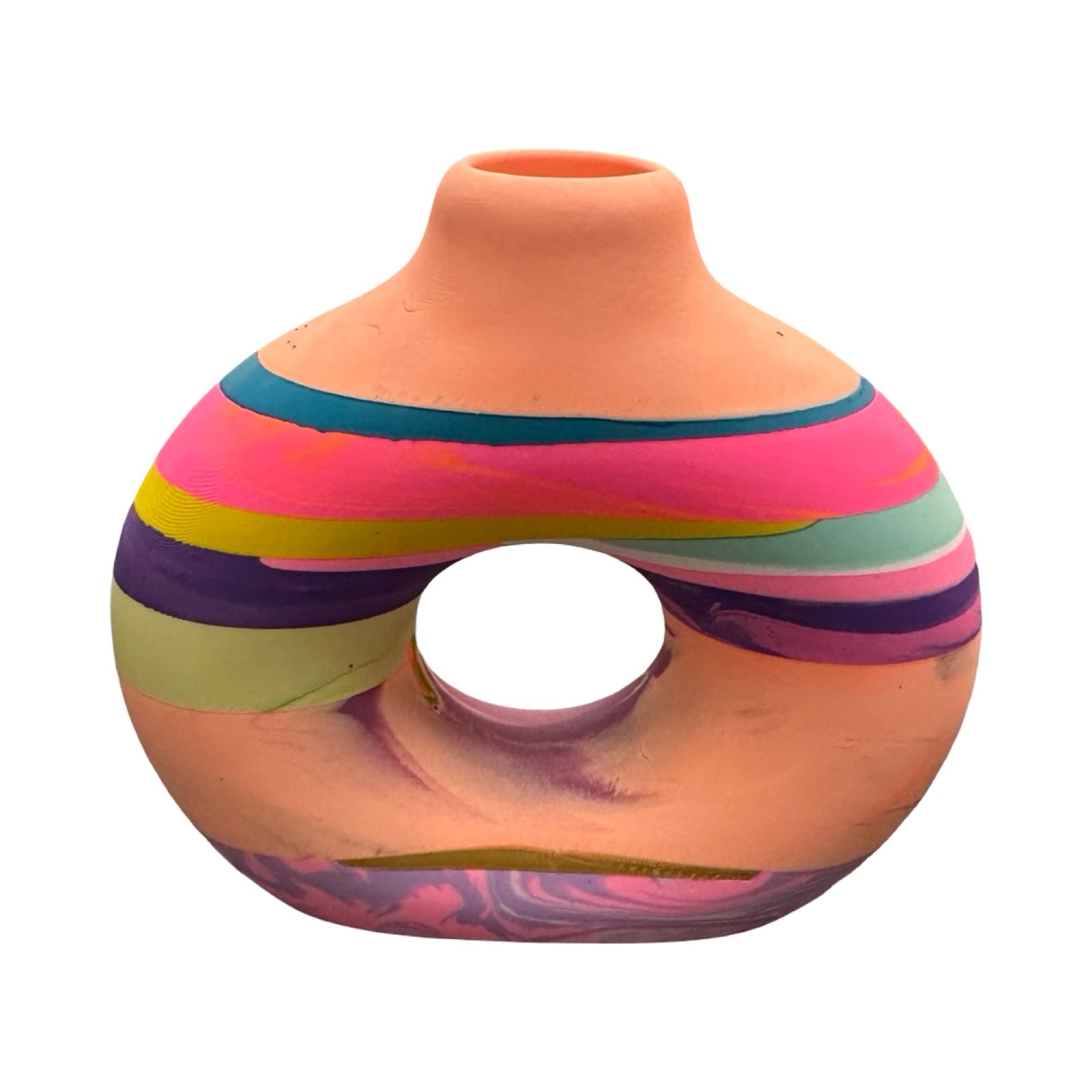 Peach Small Donut Vase