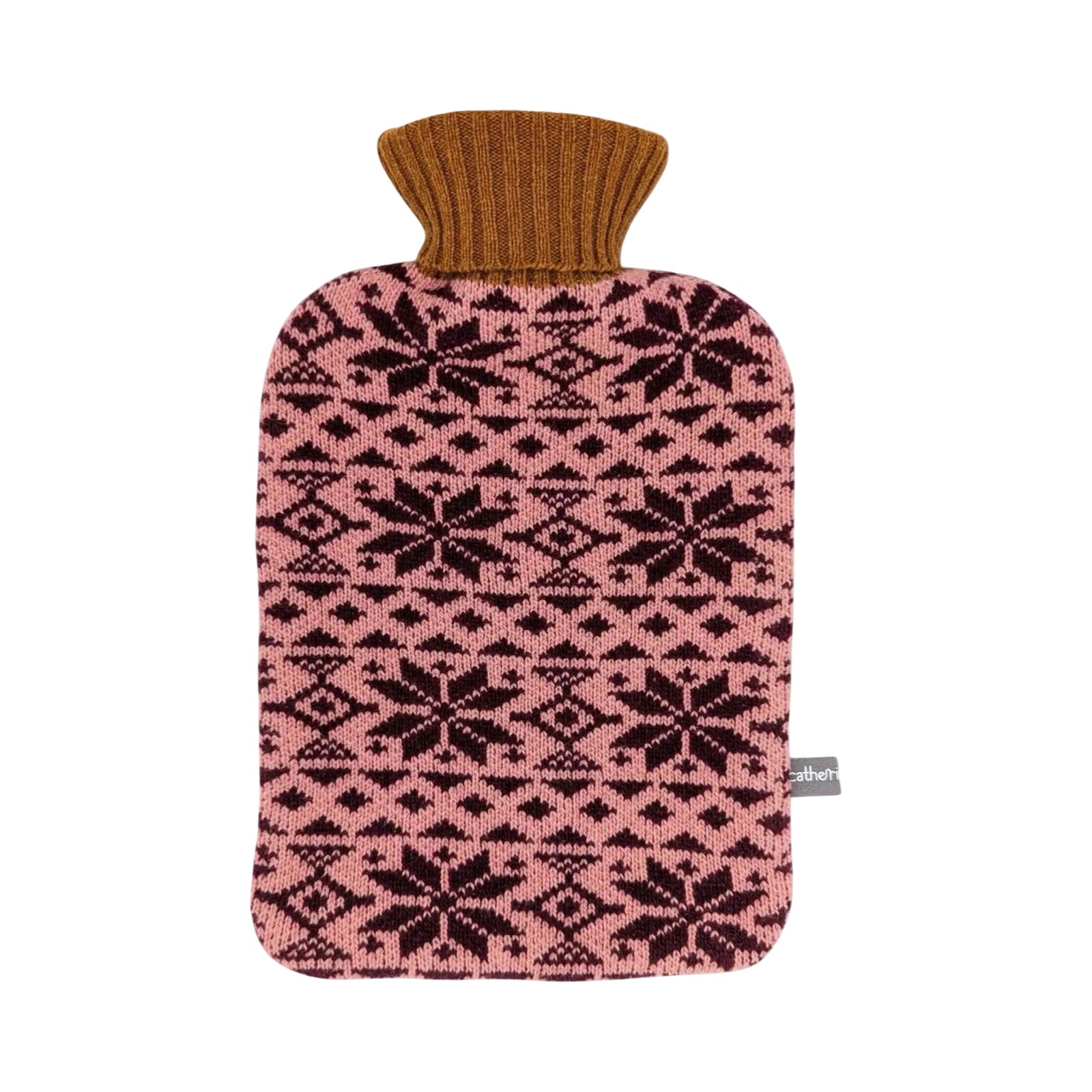 Plum Fairisle Lambswool Hot Water Bottle