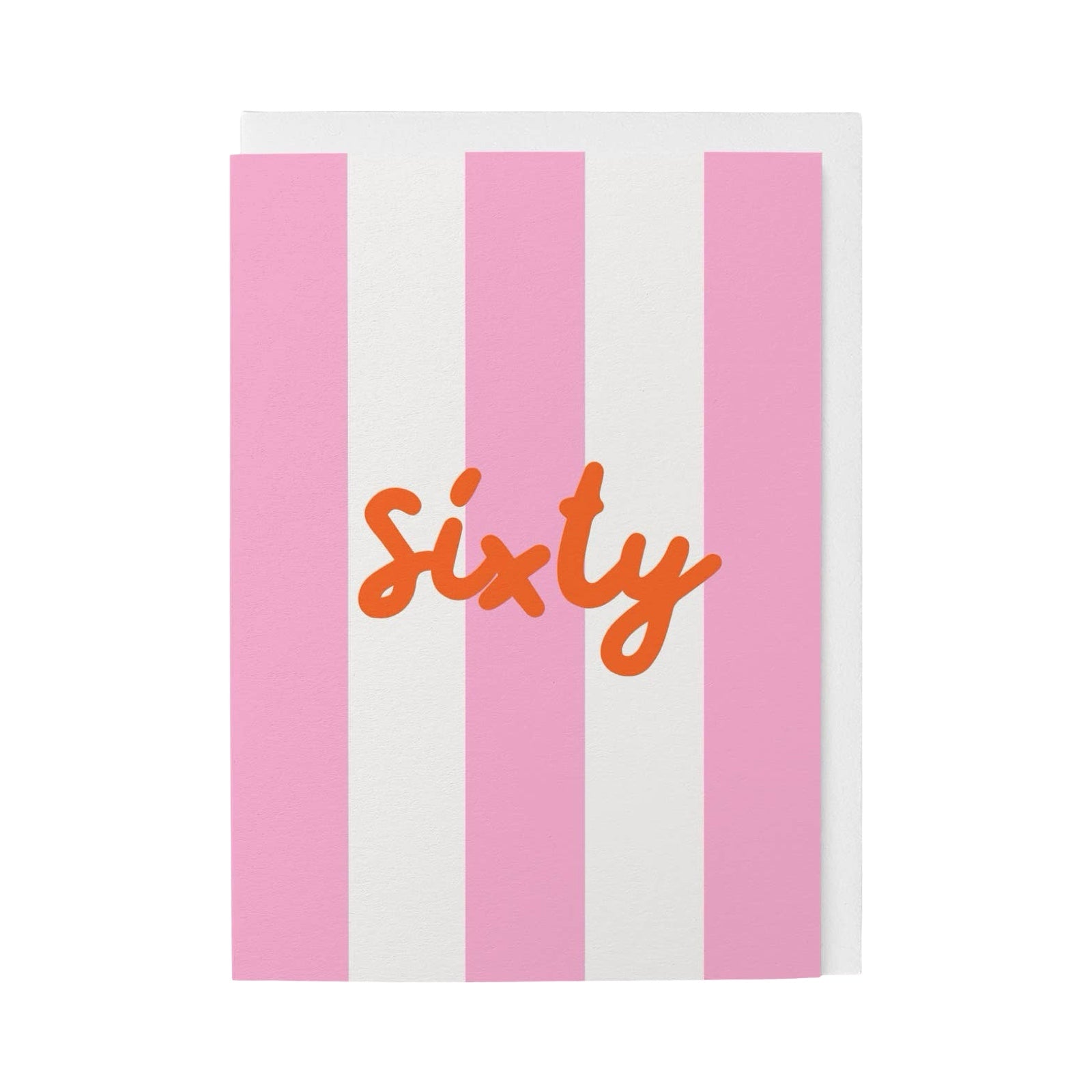 Sixty Striped Birthday Card