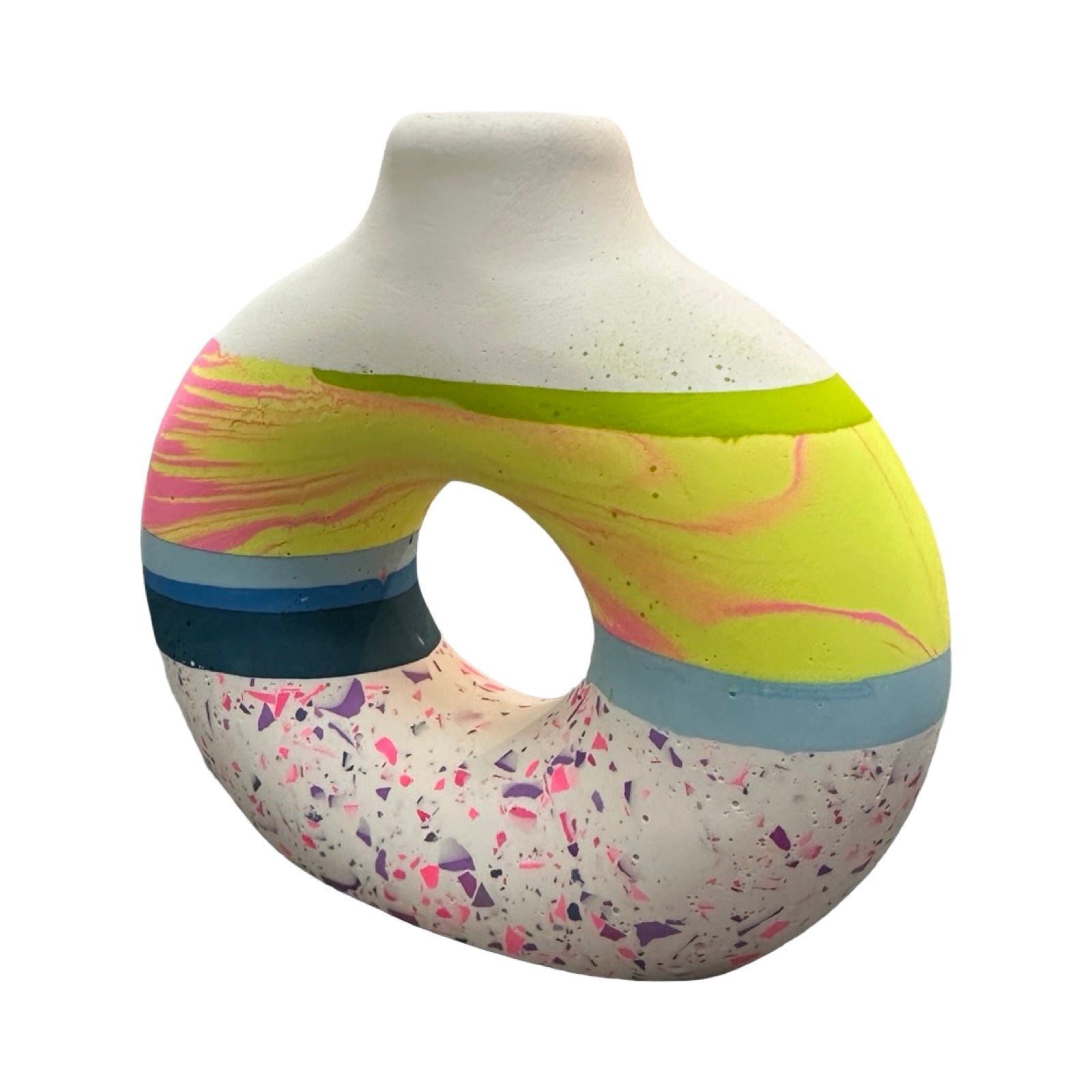 White Small Donut Vase