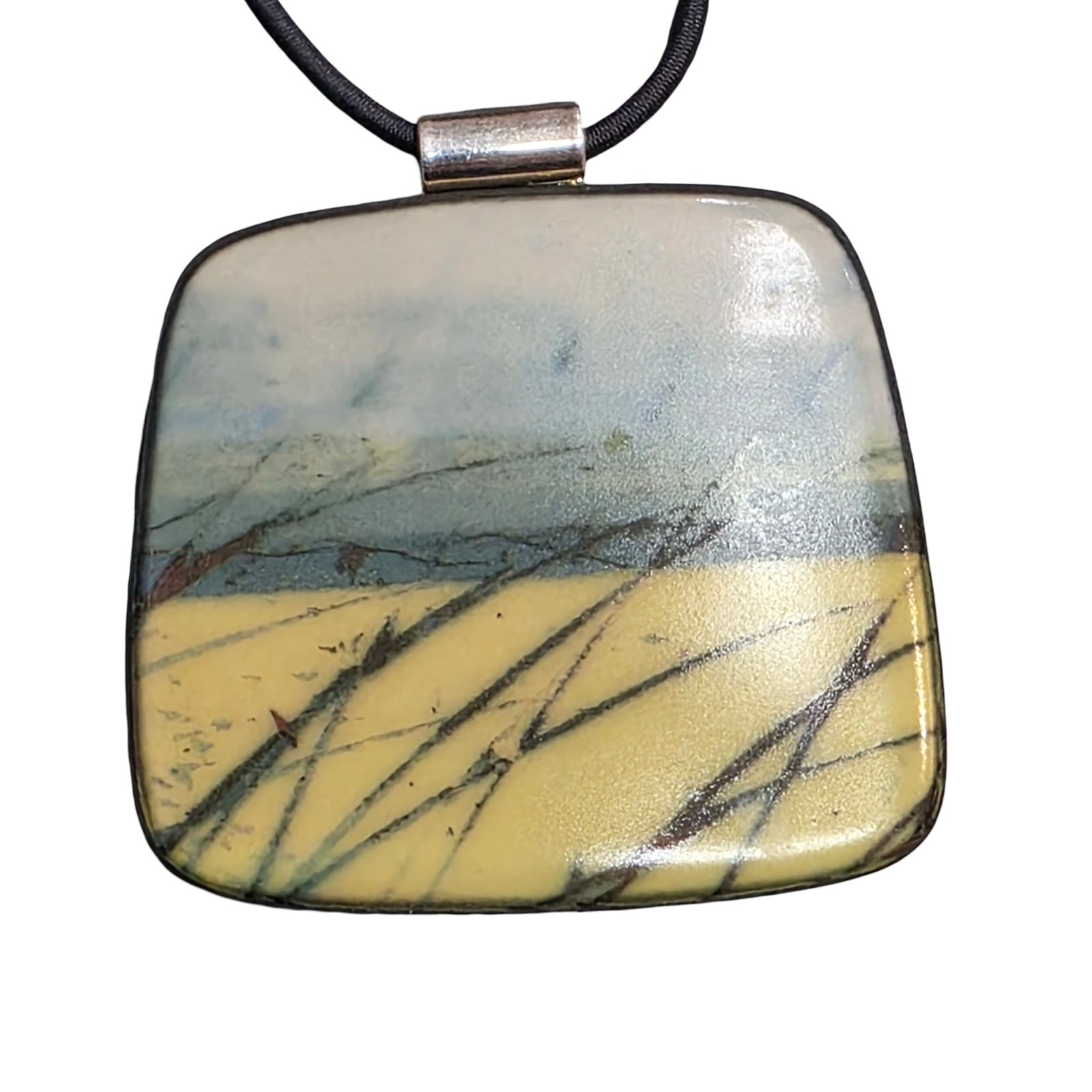 Skyline Square Porcelain Pendant Necklace