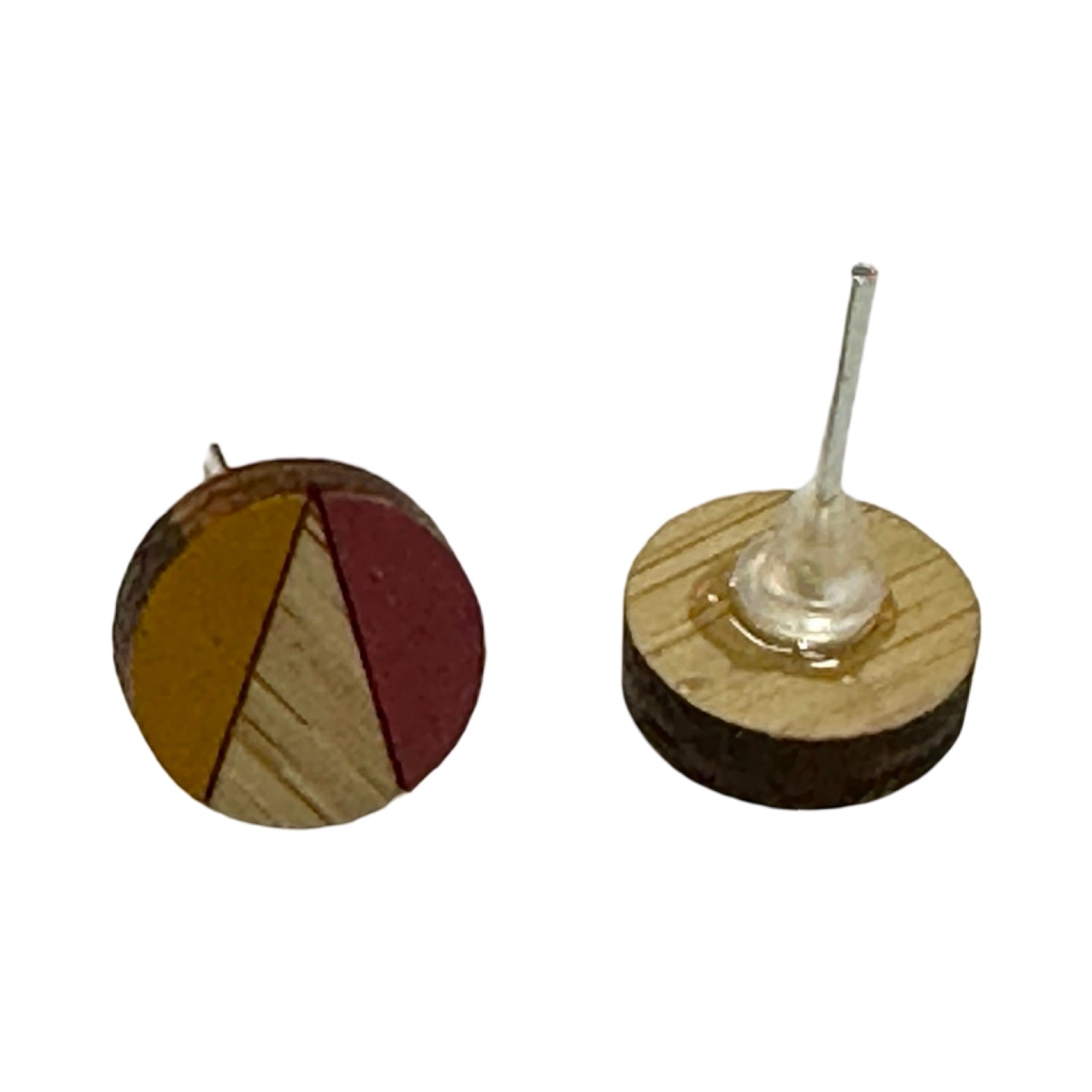 Sunset Circle Bamboo Stud Earrings