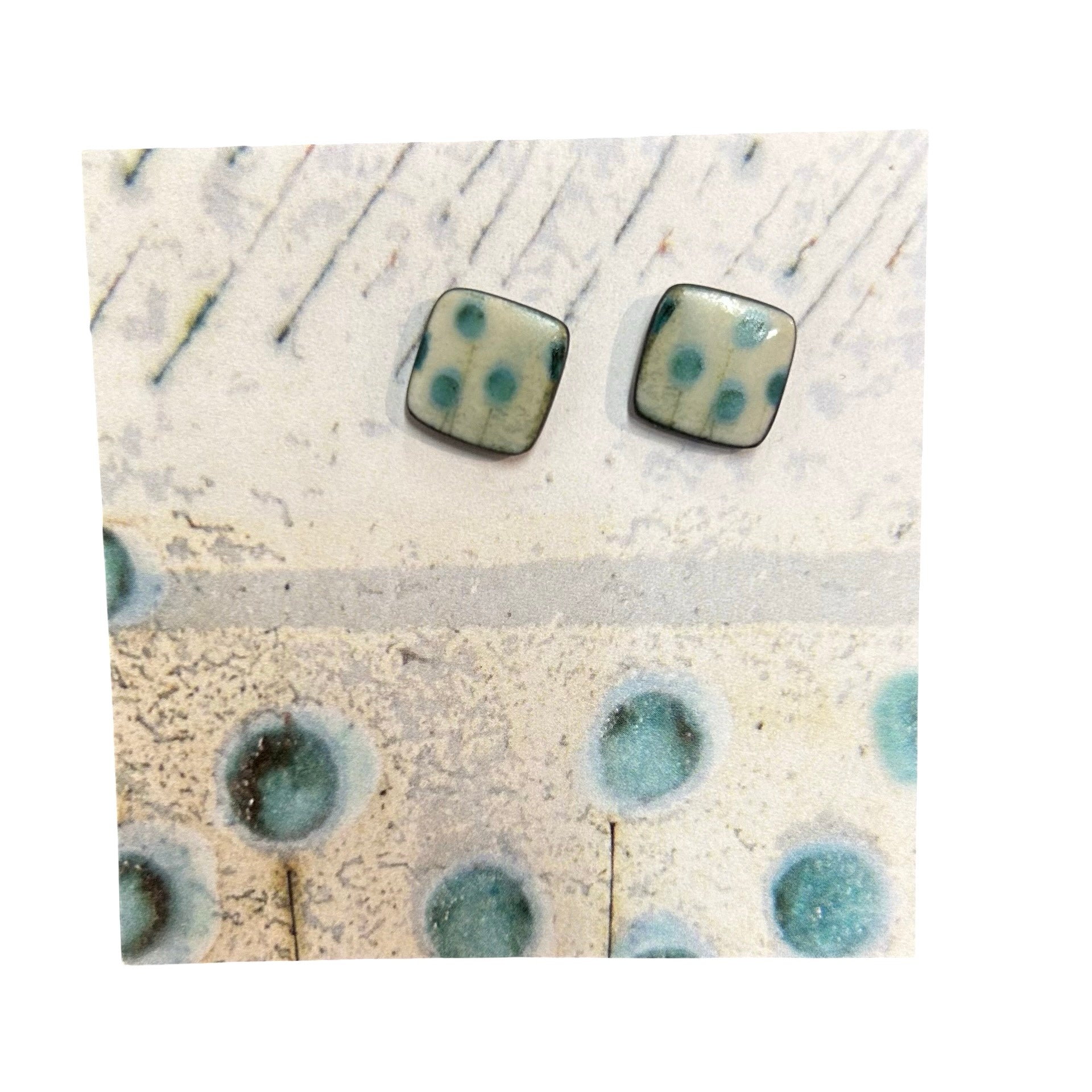 Seeds Porcelain Square Stud Earrings