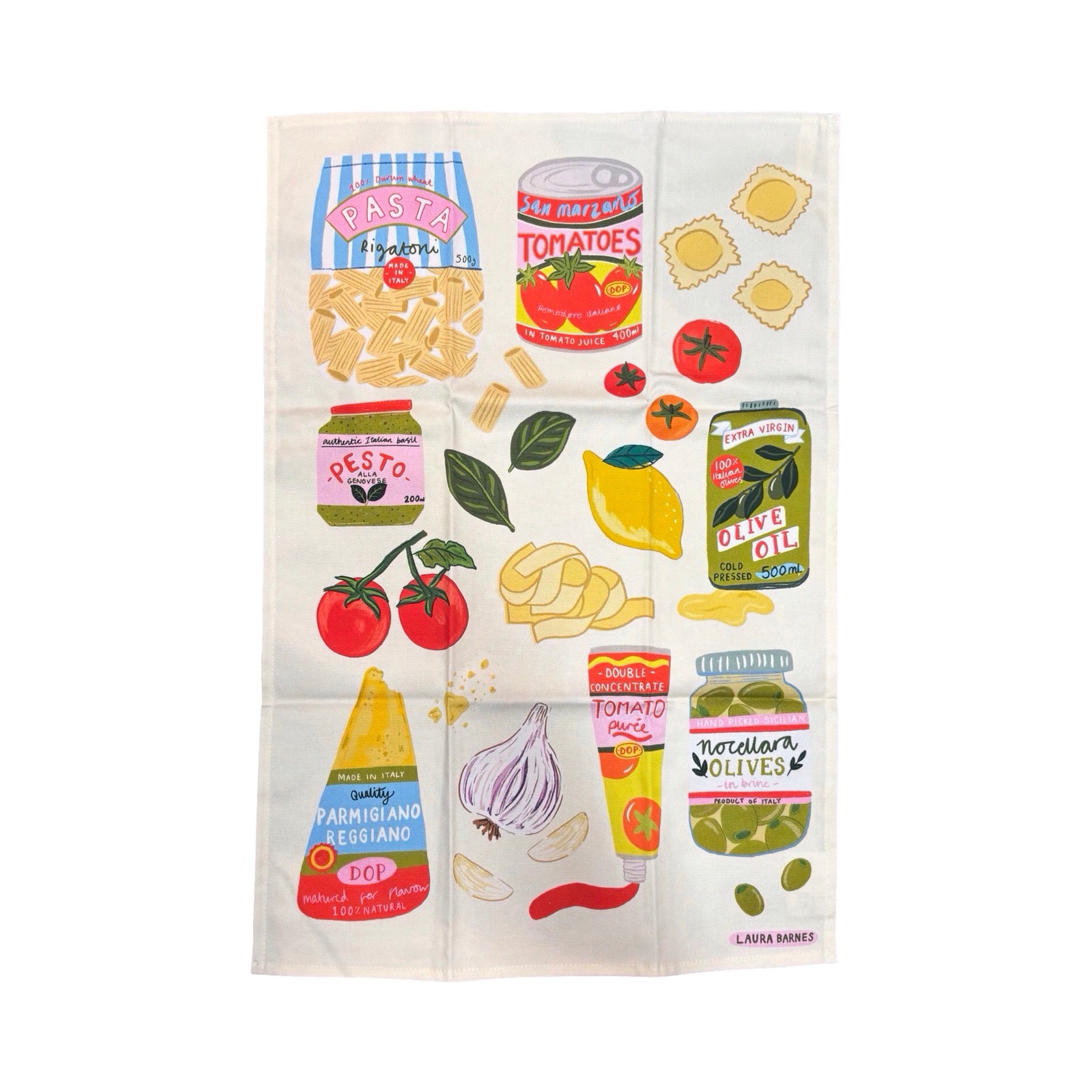 Italian Ingredients Tea Towel