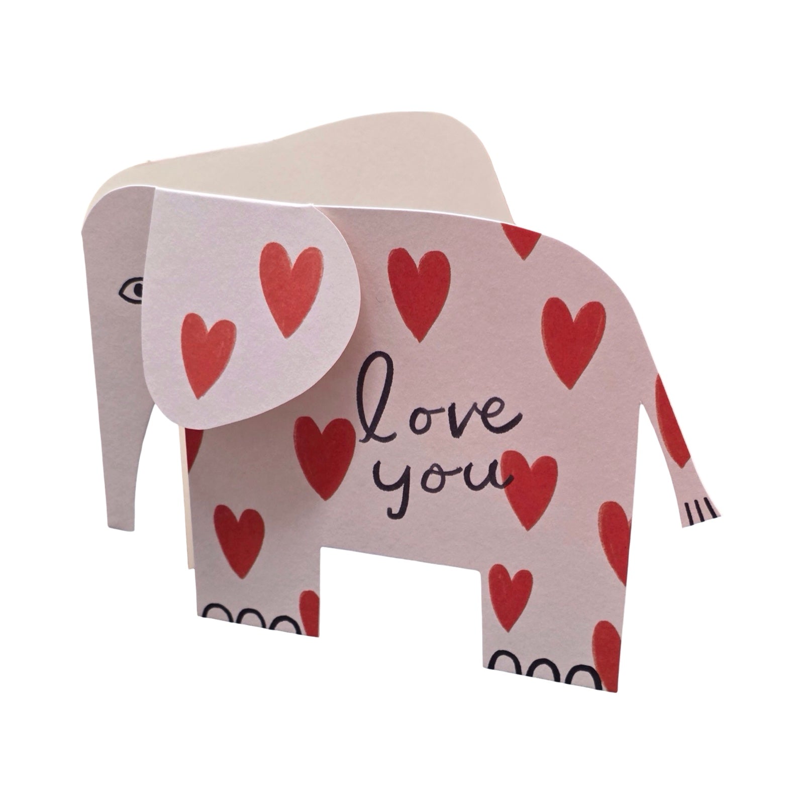 Love Hearts Elephant Card