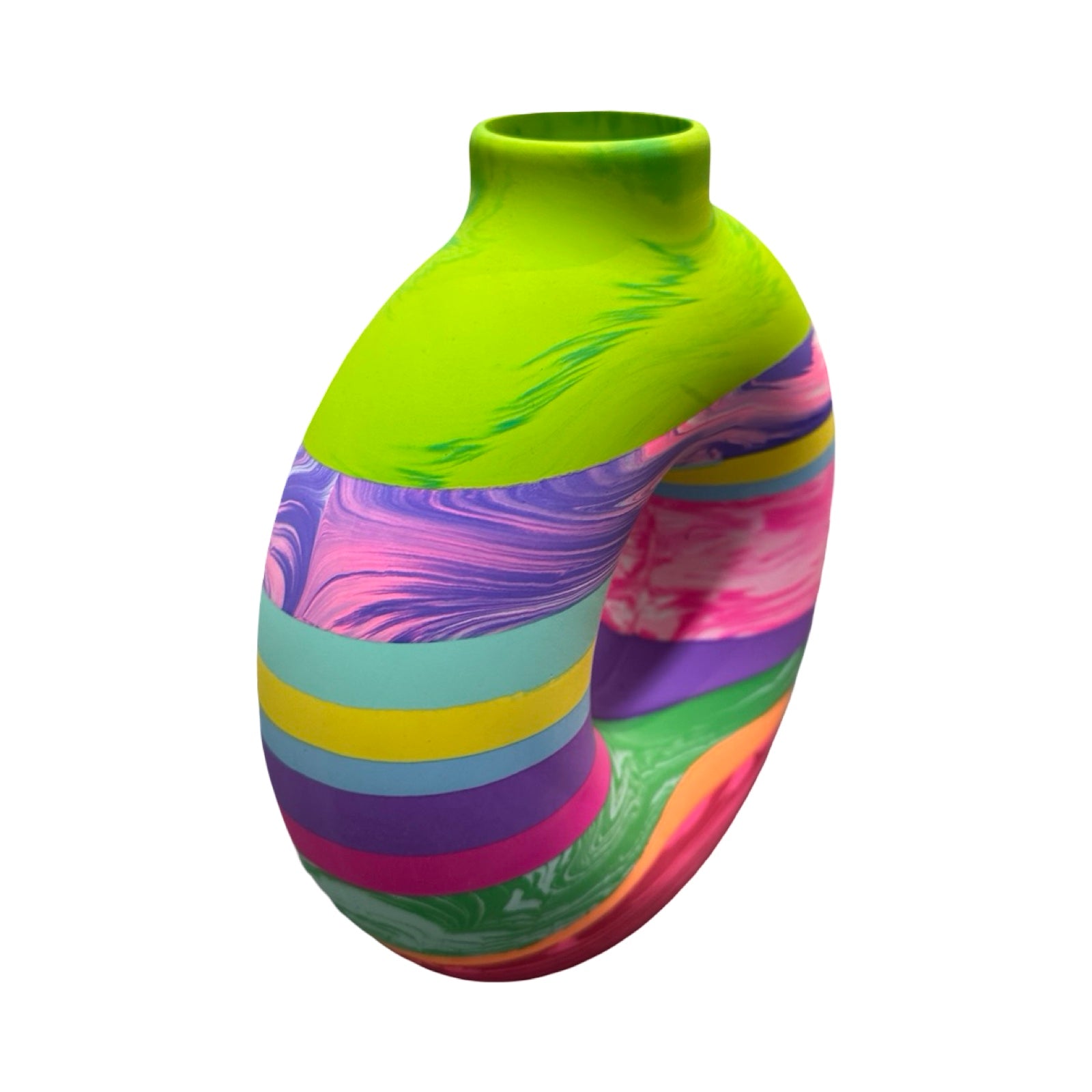 Rainbow Large Donut Vase