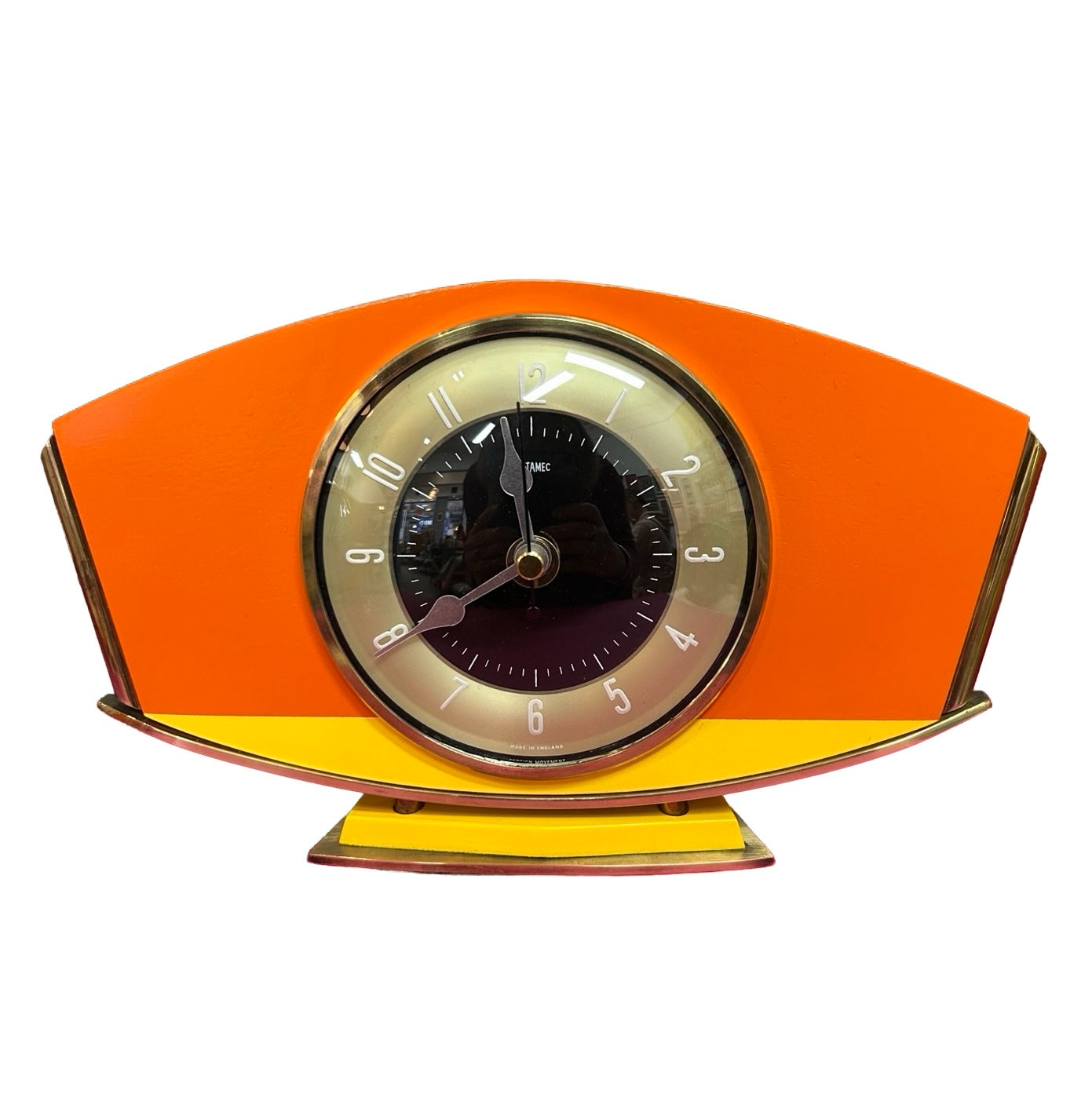 Metamec Clock Upcycled Orange & Yellow