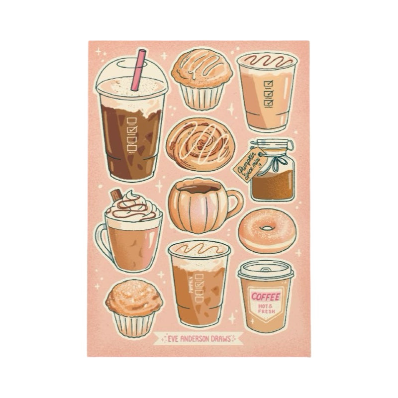 Cozy Coffees Sticker Sheet