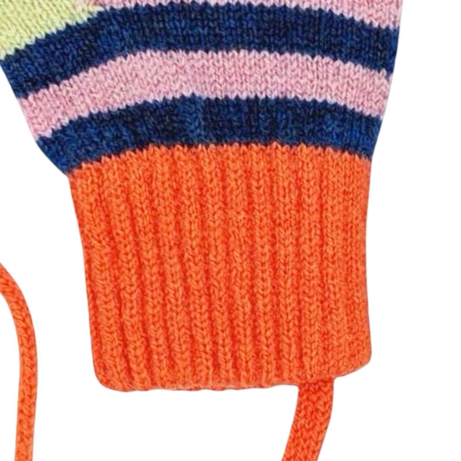 Blue Striped Children's Lambswool Mittens