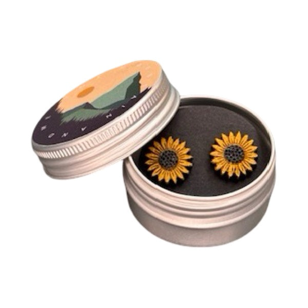 Sunflower Bamboo Stud Earrings