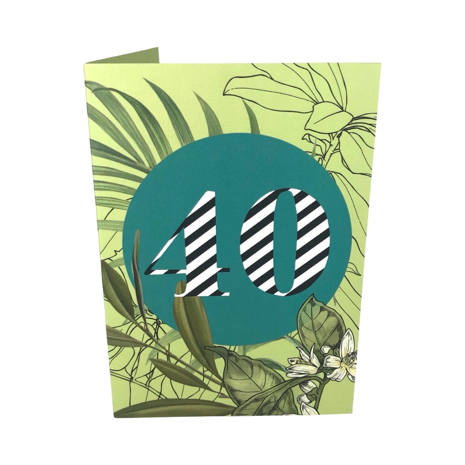 40th Birthday Card Botanical