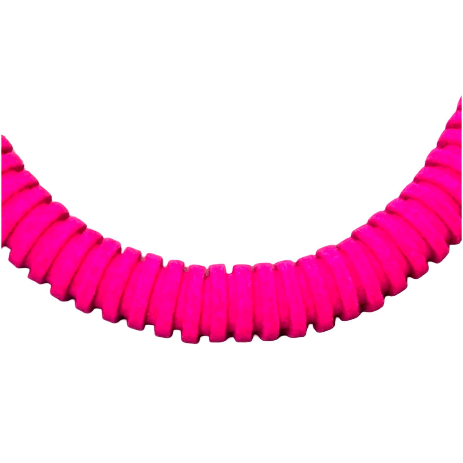 Pink and Coral Anna Felt Necklace