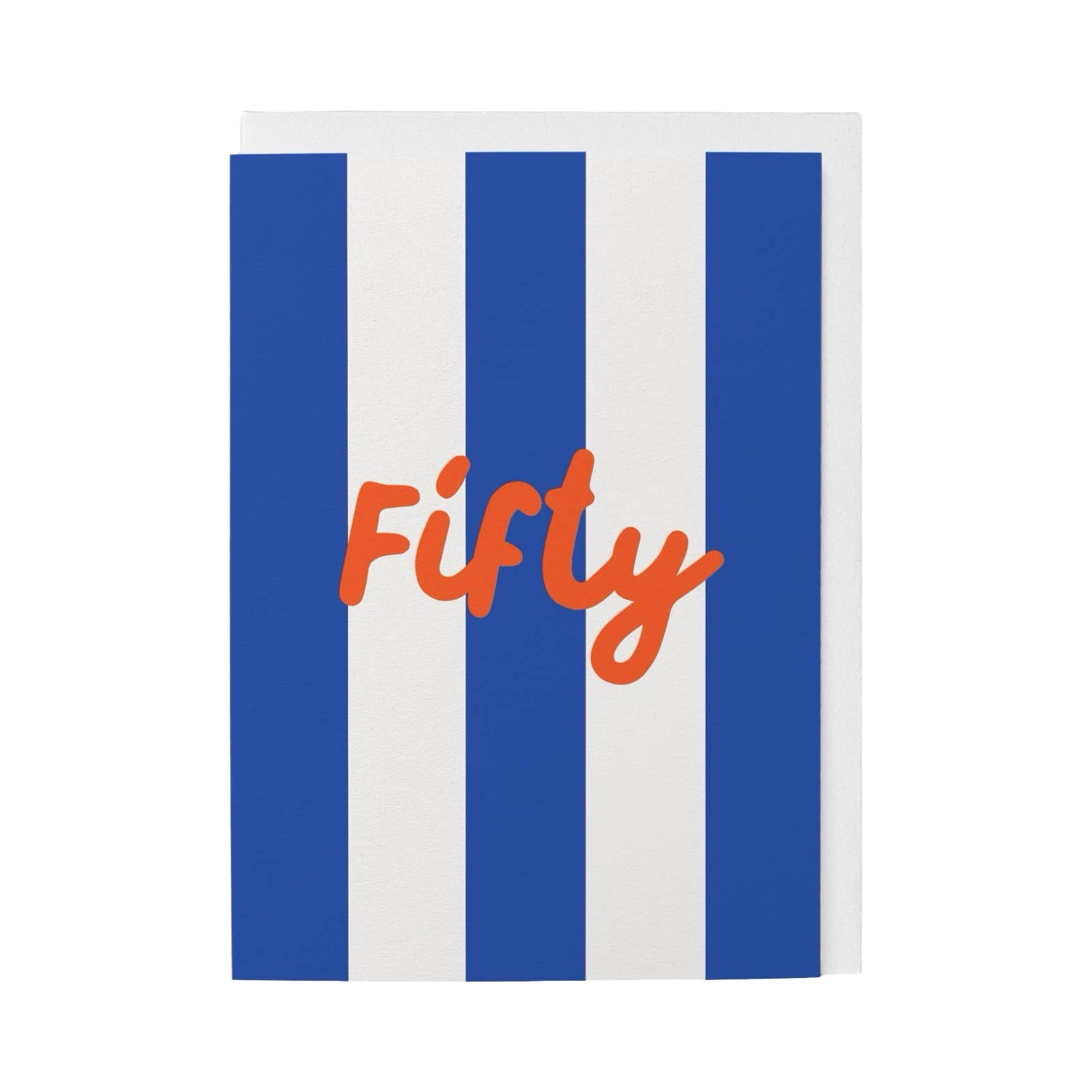 Fifty Striped Birthday Card