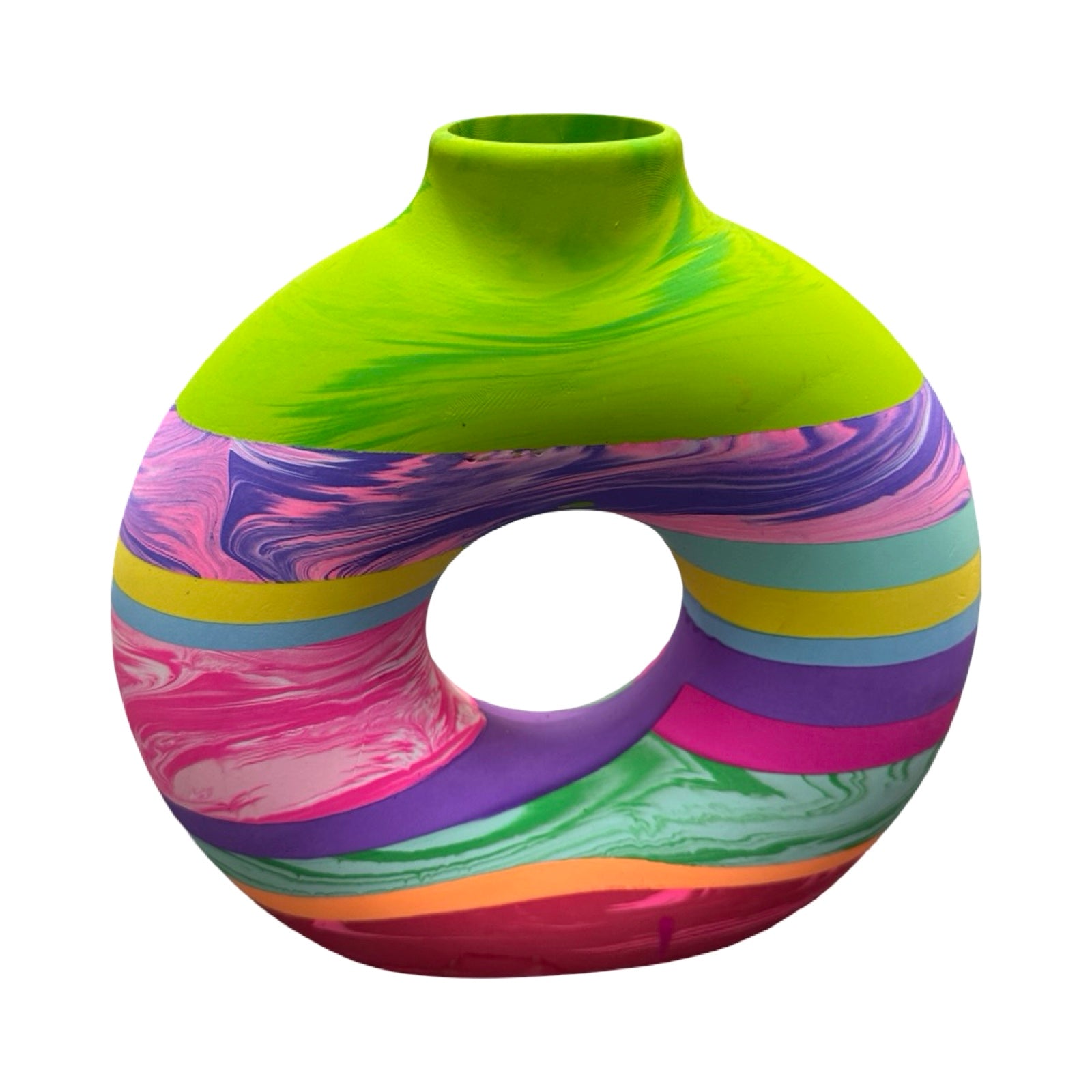 Rainbow Large Donut Vase