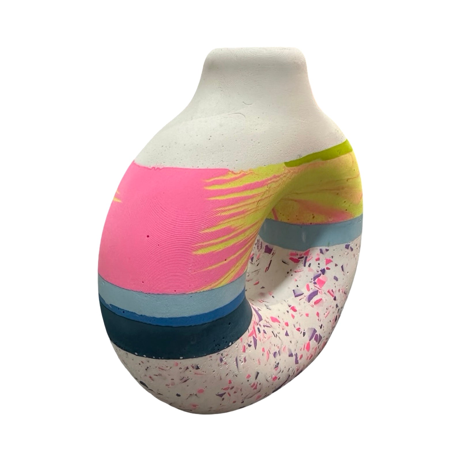 White Small Donut Vase