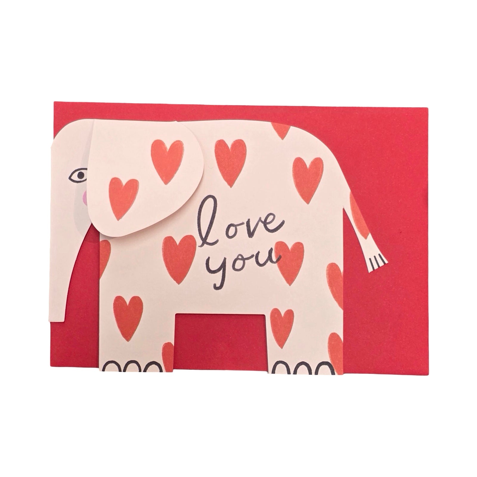 Love Hearts Elephant Card