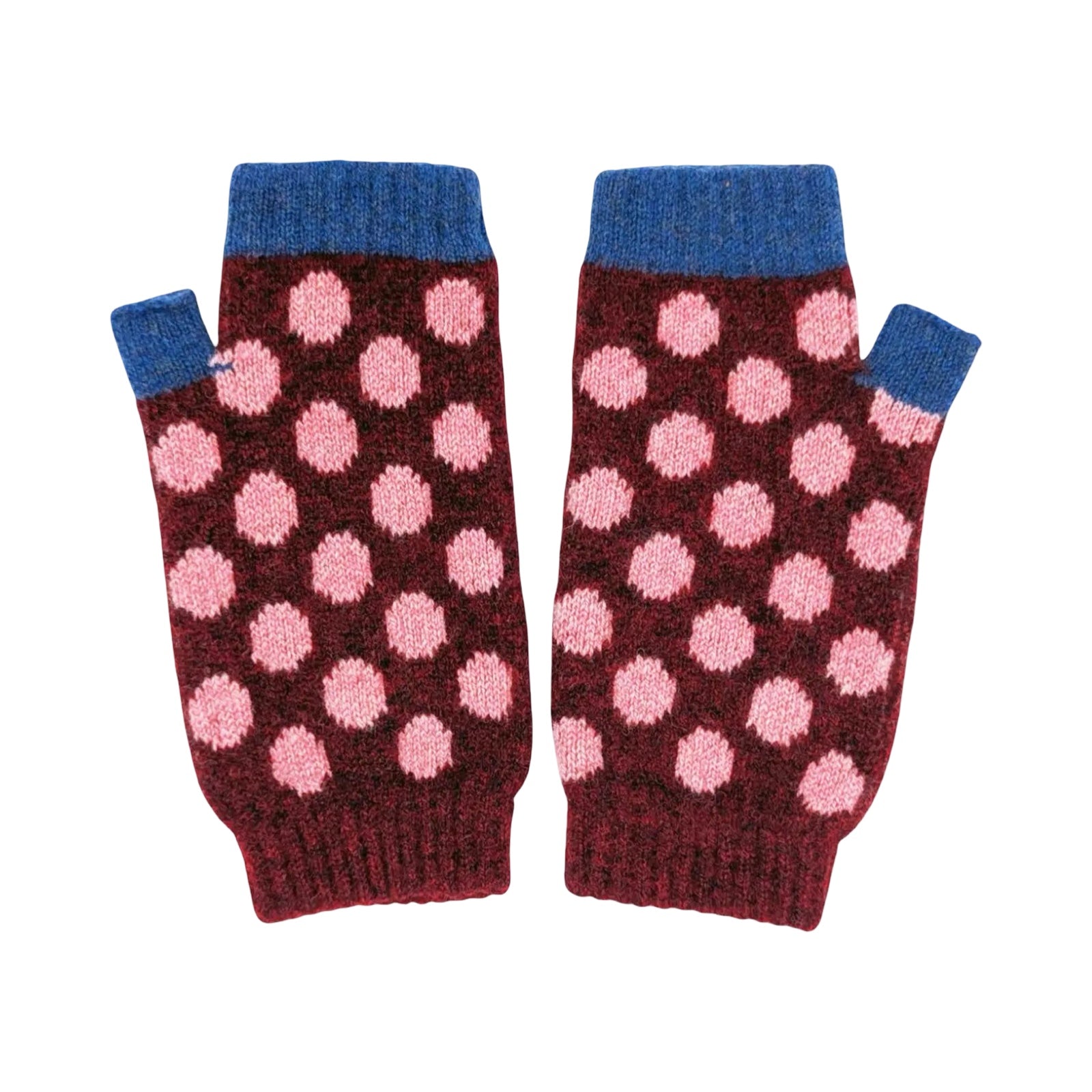 Spotty Women's Lambswool Wrist Warmers