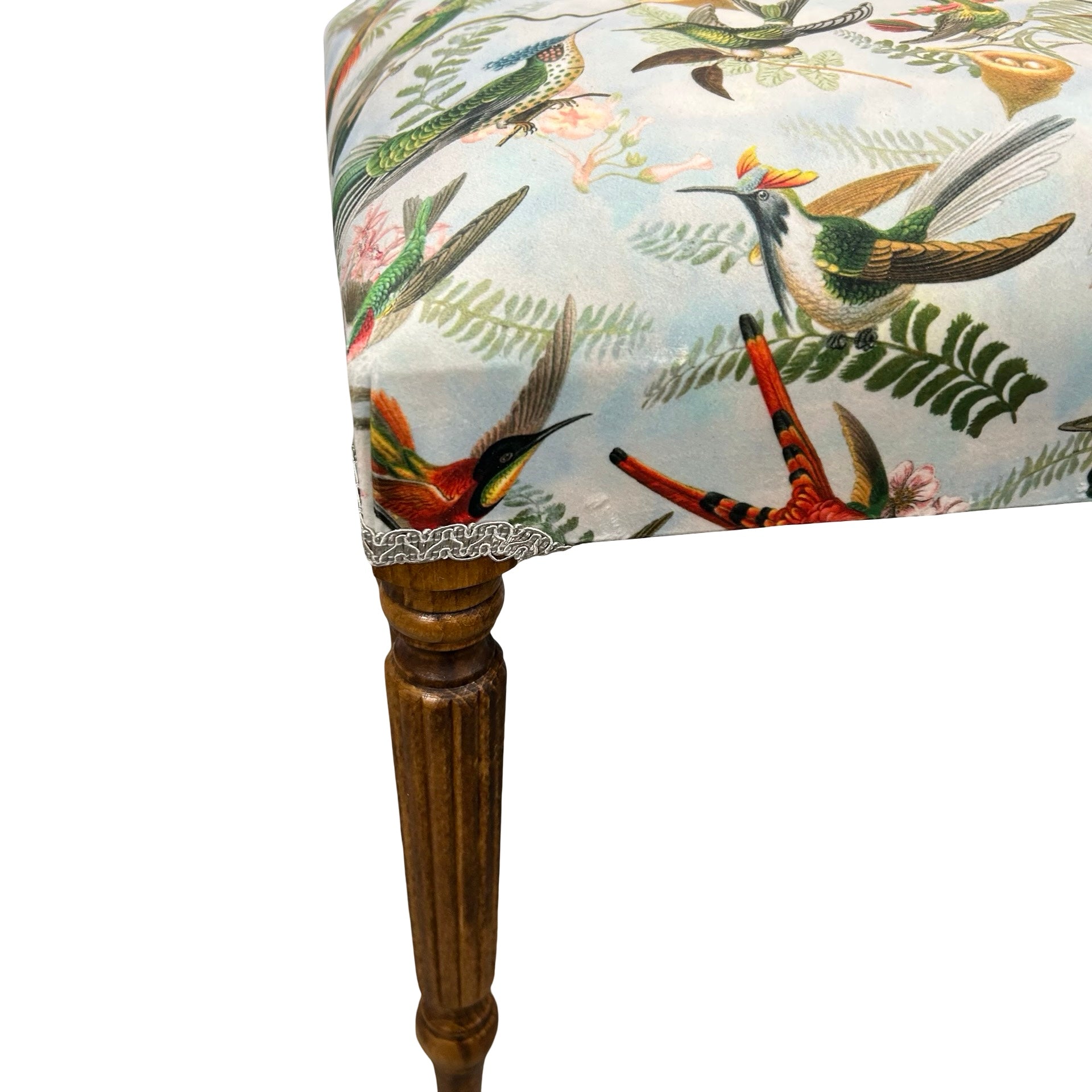Birds Velvet Bench