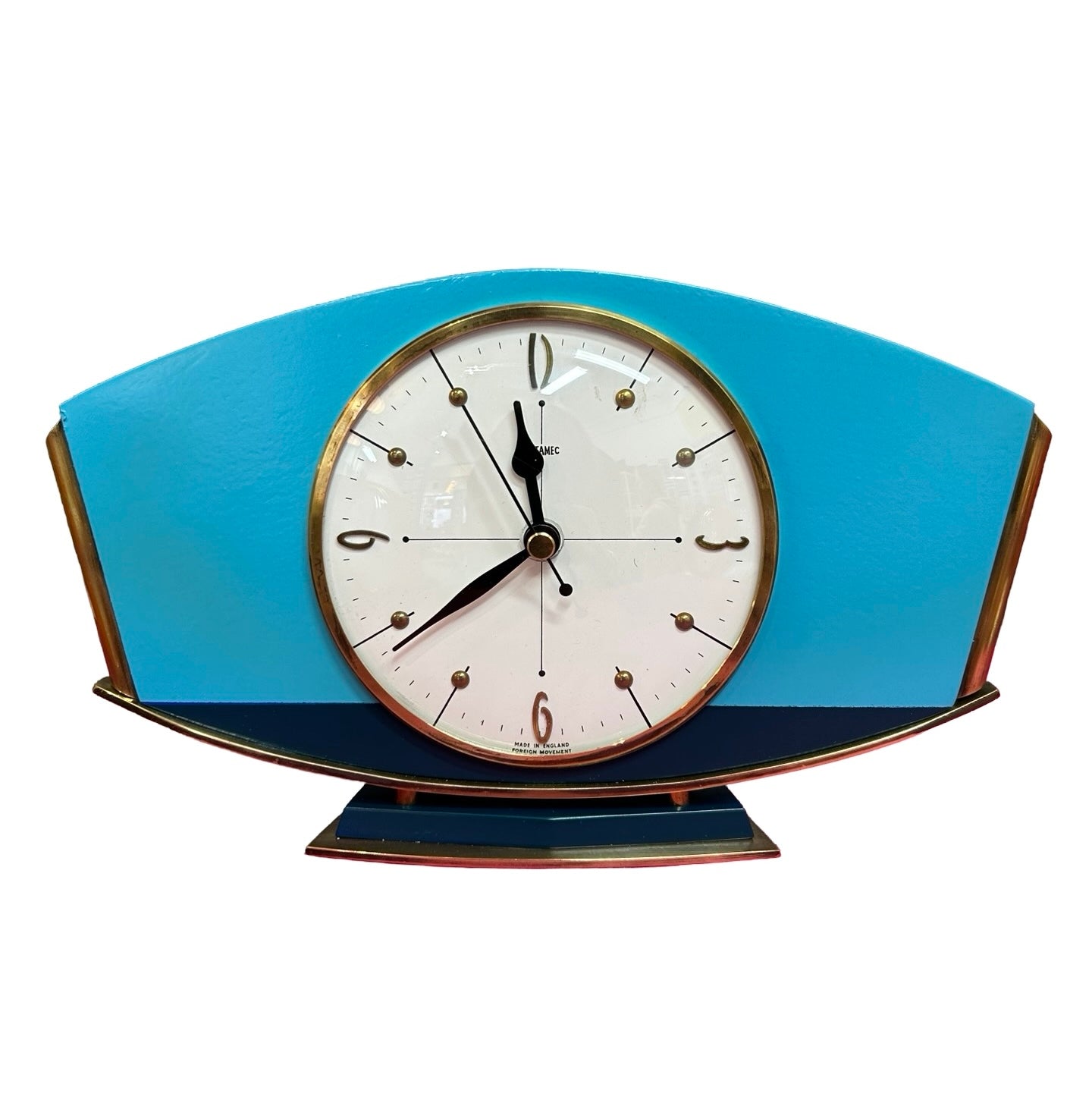 Metamec Clock Upcycled Blue Shades