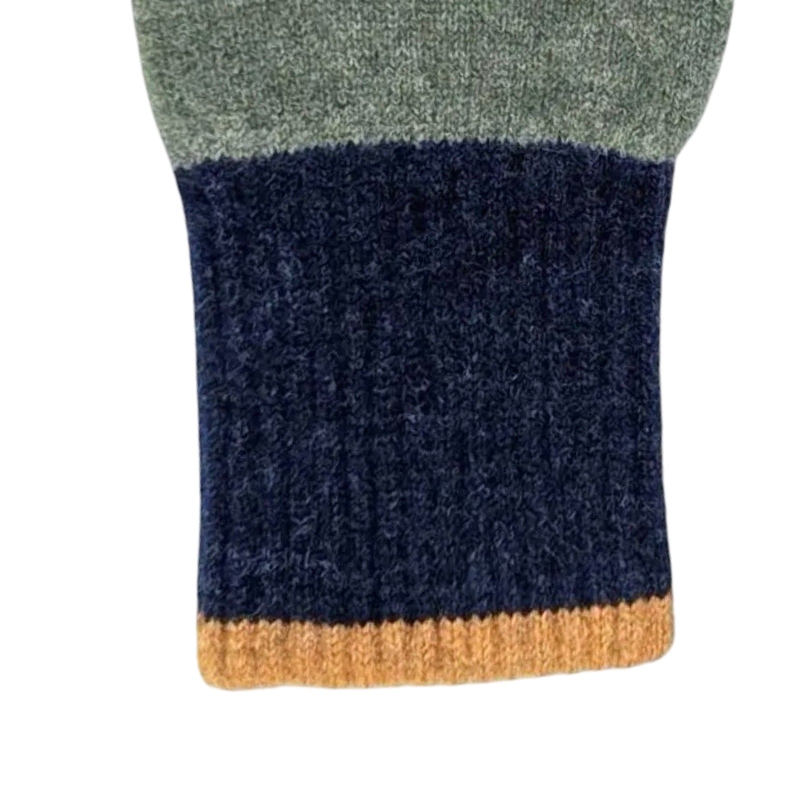 Green and Navy Men's Lambswool Gloves