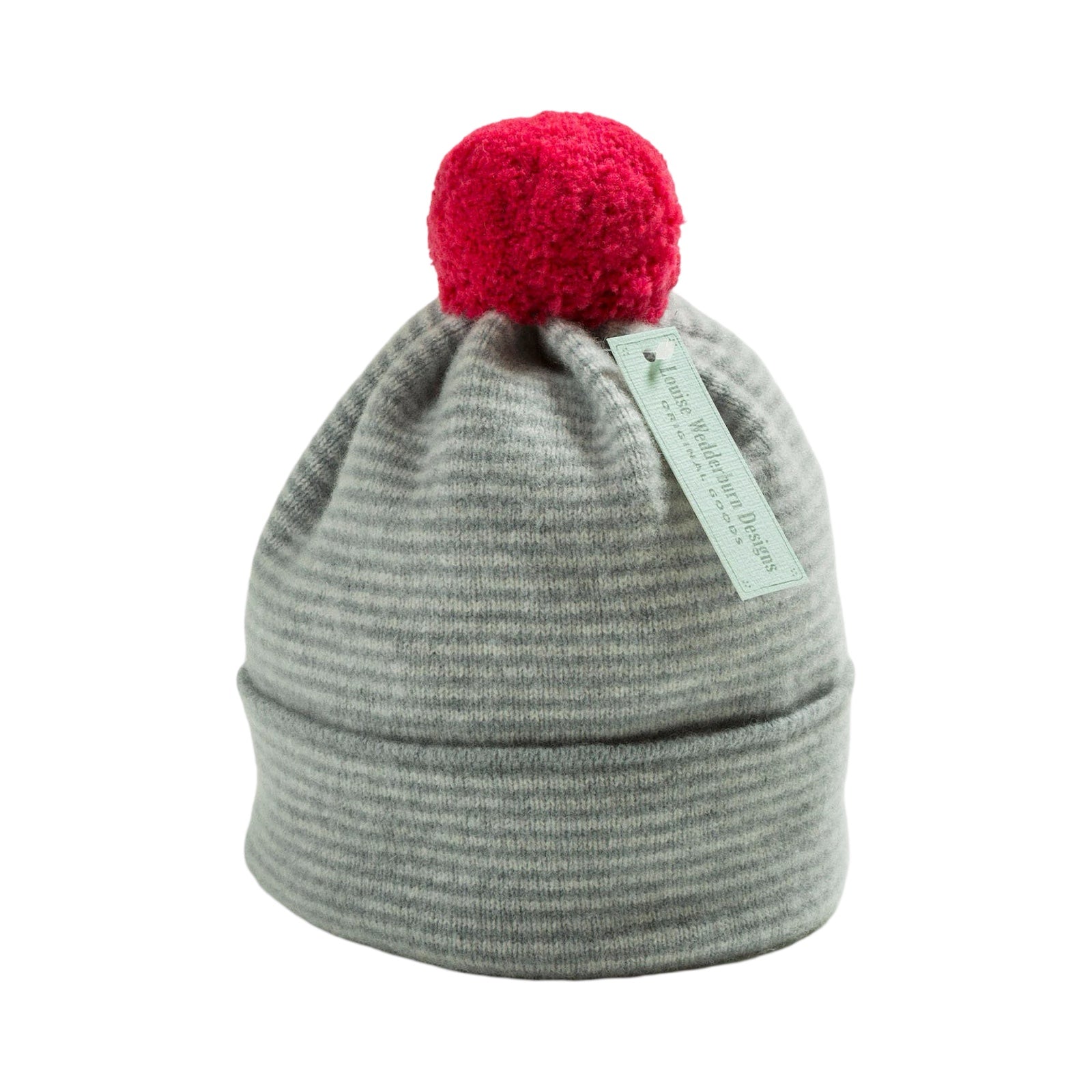 Pom Pom Striped Lambswool Hat