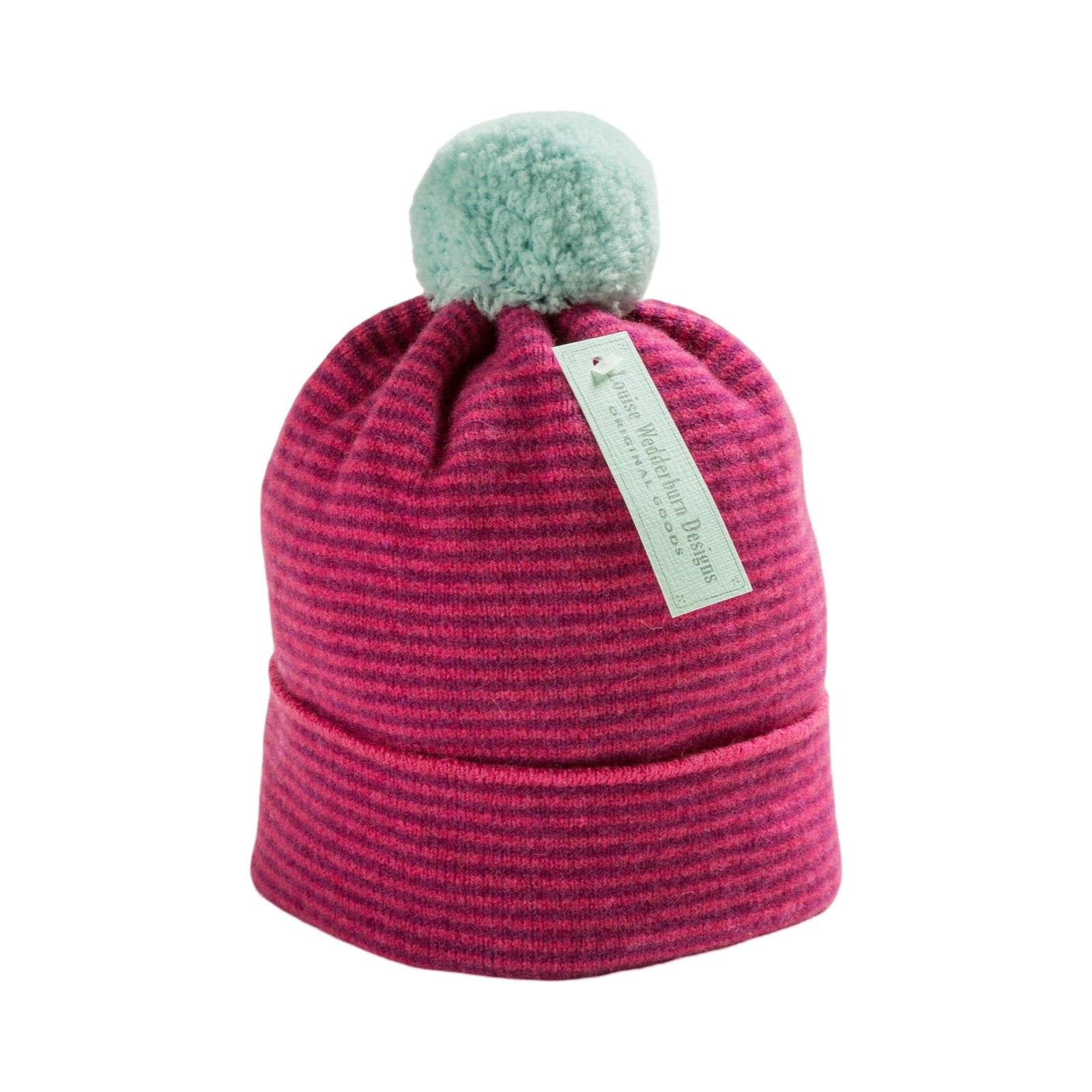 Pom Pom Striped Lambswool Hat