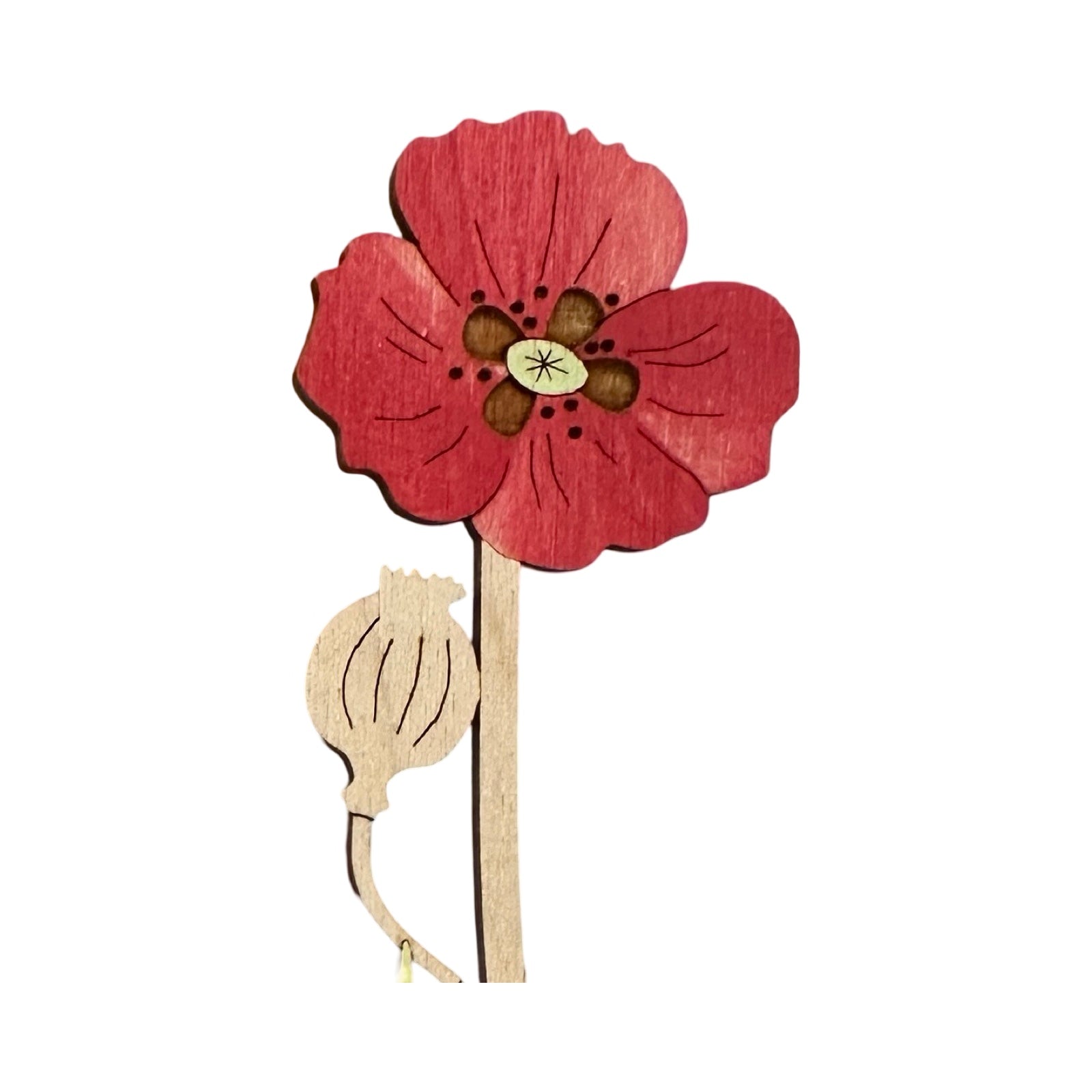 A poppy wooden flower.